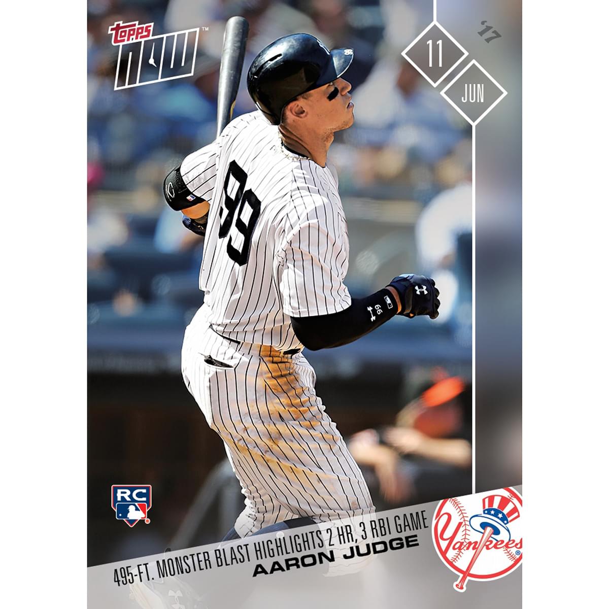 MLB NY Yankees Aaron Judge #238 (RC) 2017 Topps NOW Trading Card