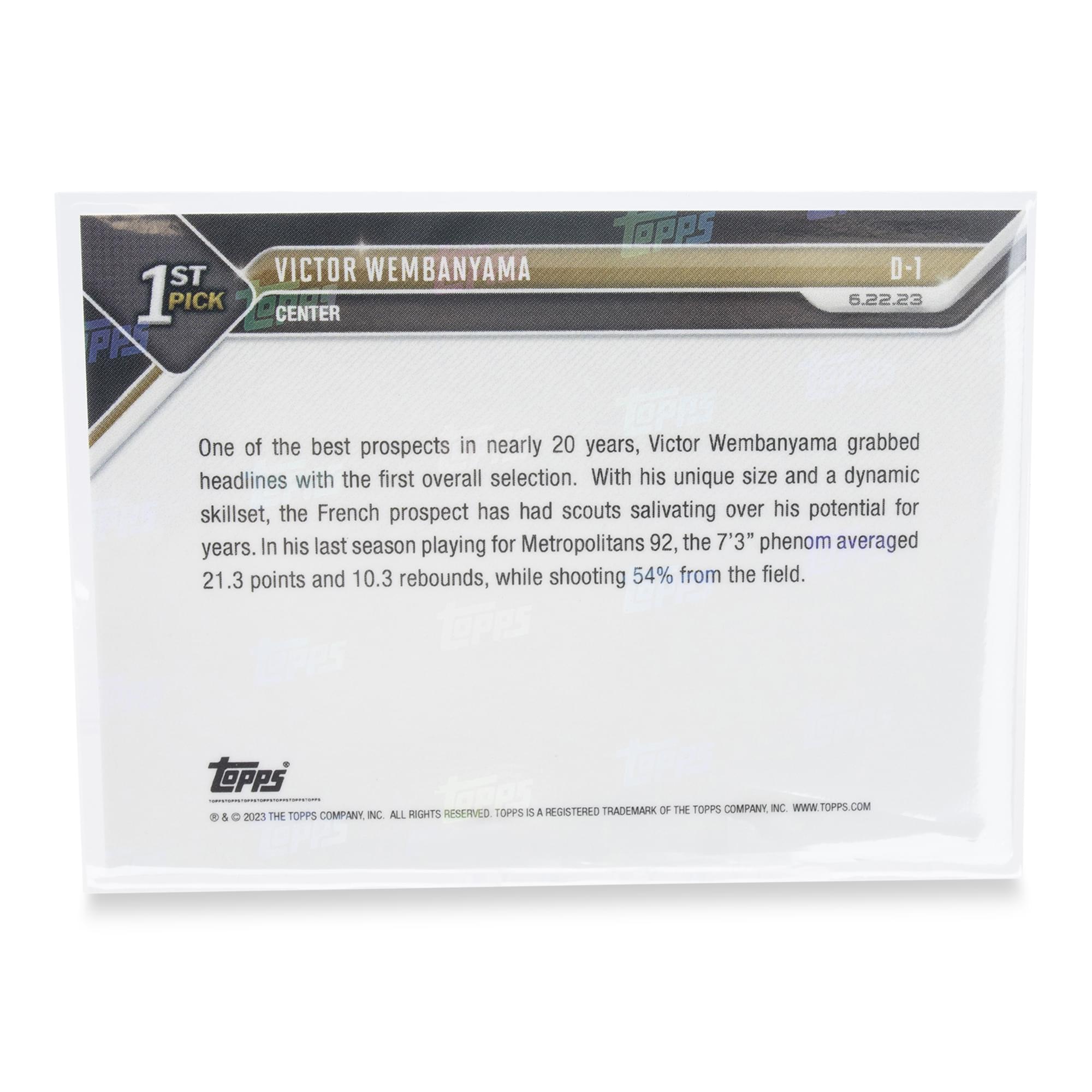 NBA TOPPS NOW 2023 Basketball Card D1 | Victor Wembanyama