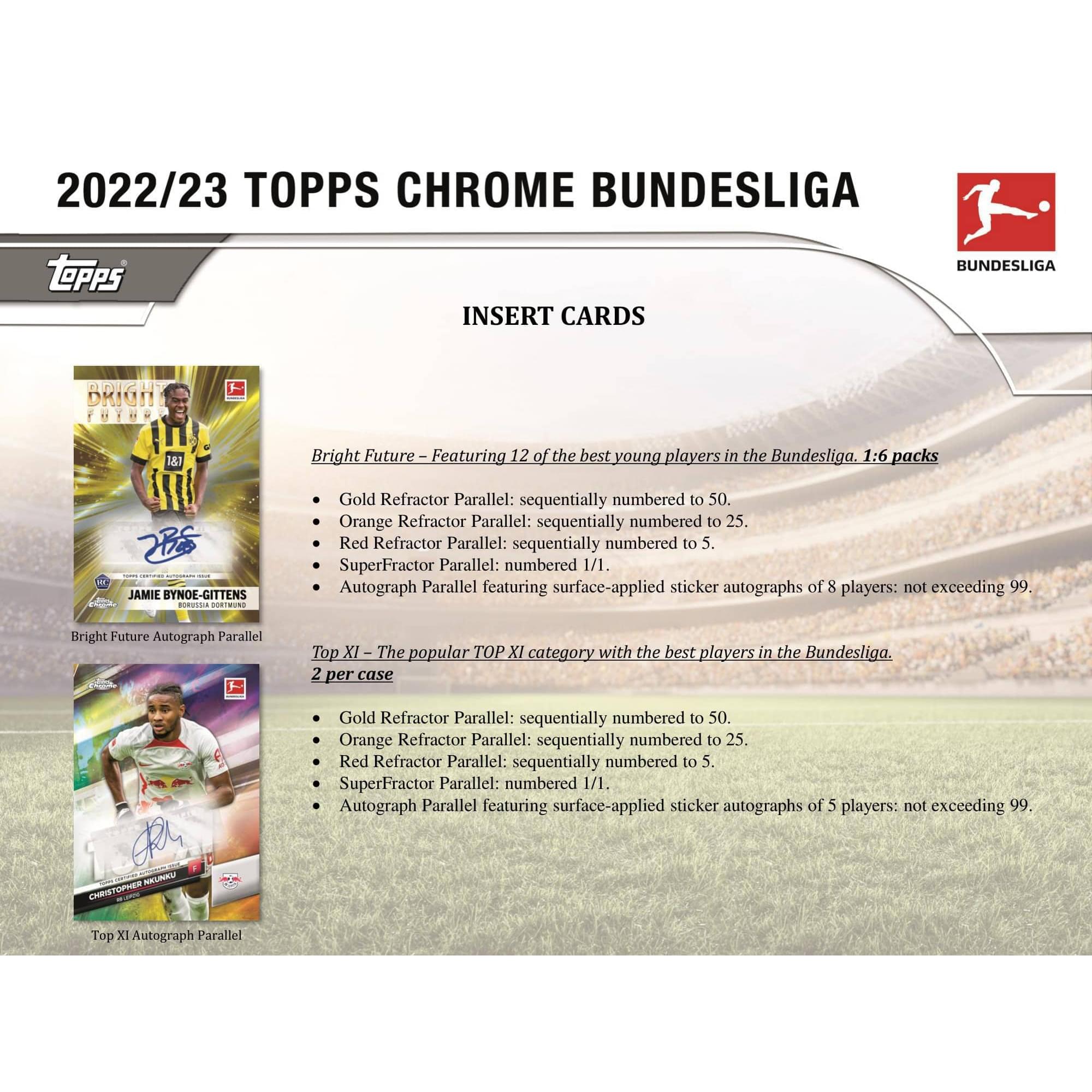Bundesliga Soccer 2022/23 Topps Chrome Hobby Box | 20 Packs
