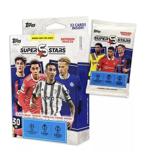 UEFA Topps 2023 Champions League Superstars Soccer Hanger Box | 4 Packs Per Box
