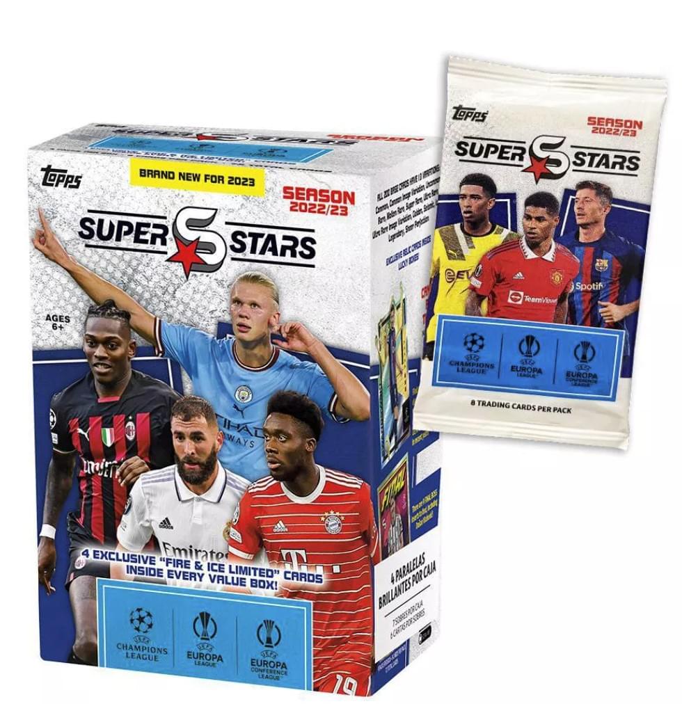 UEFA Topps 2023 Champions League Superstars Soccer Value Box | 9 Packs Per Box