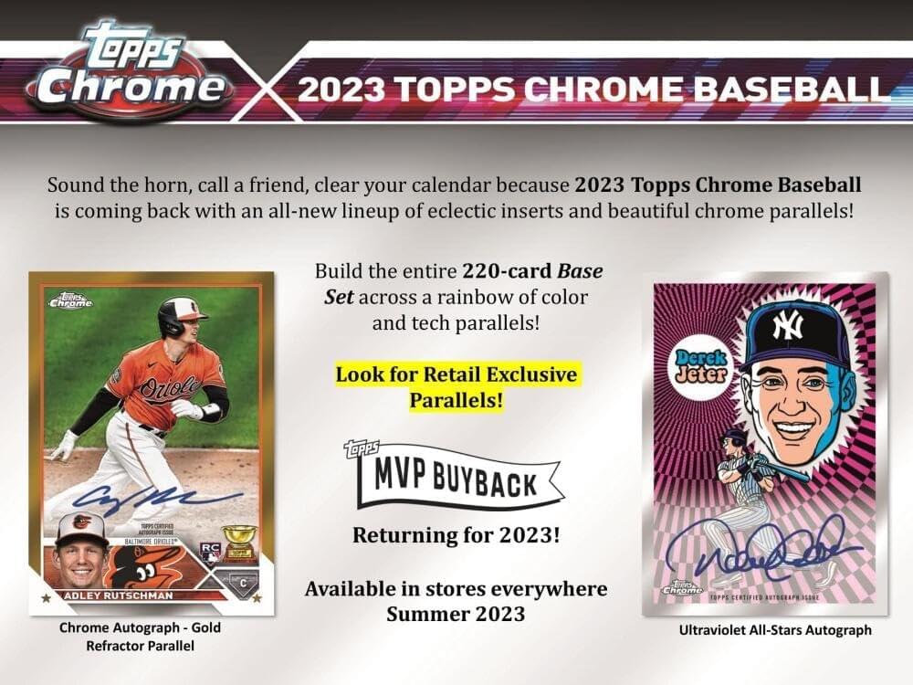 MLB 2023 Topps Chrome Baseball Value Box | 8 Packs Per Box