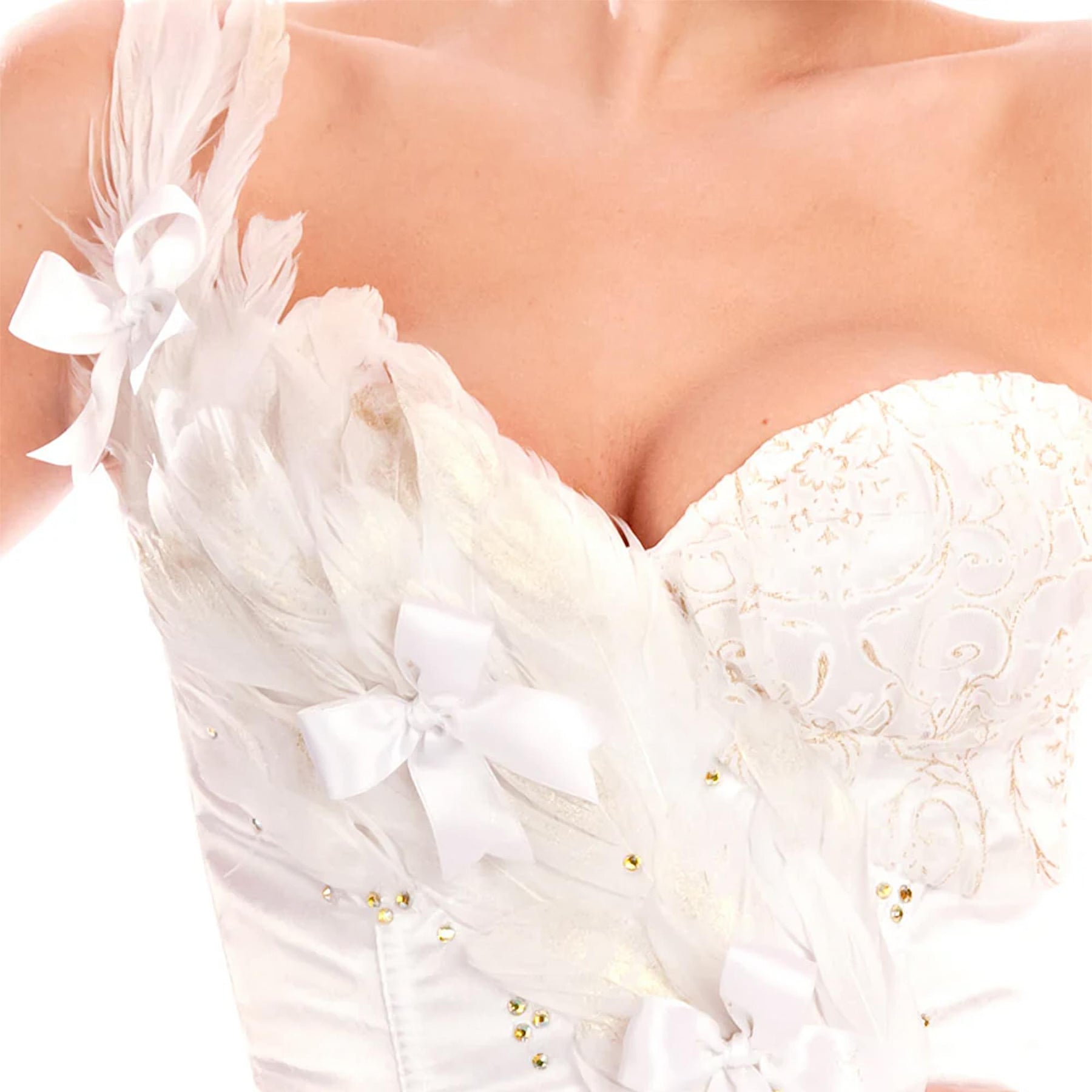 White Ballerina Swan . Waist Adult Costume