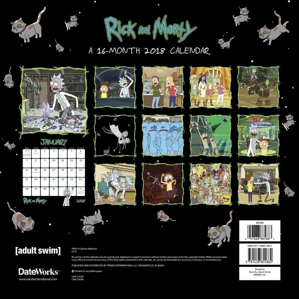 Rick and Morty 2018 Wall Calendar