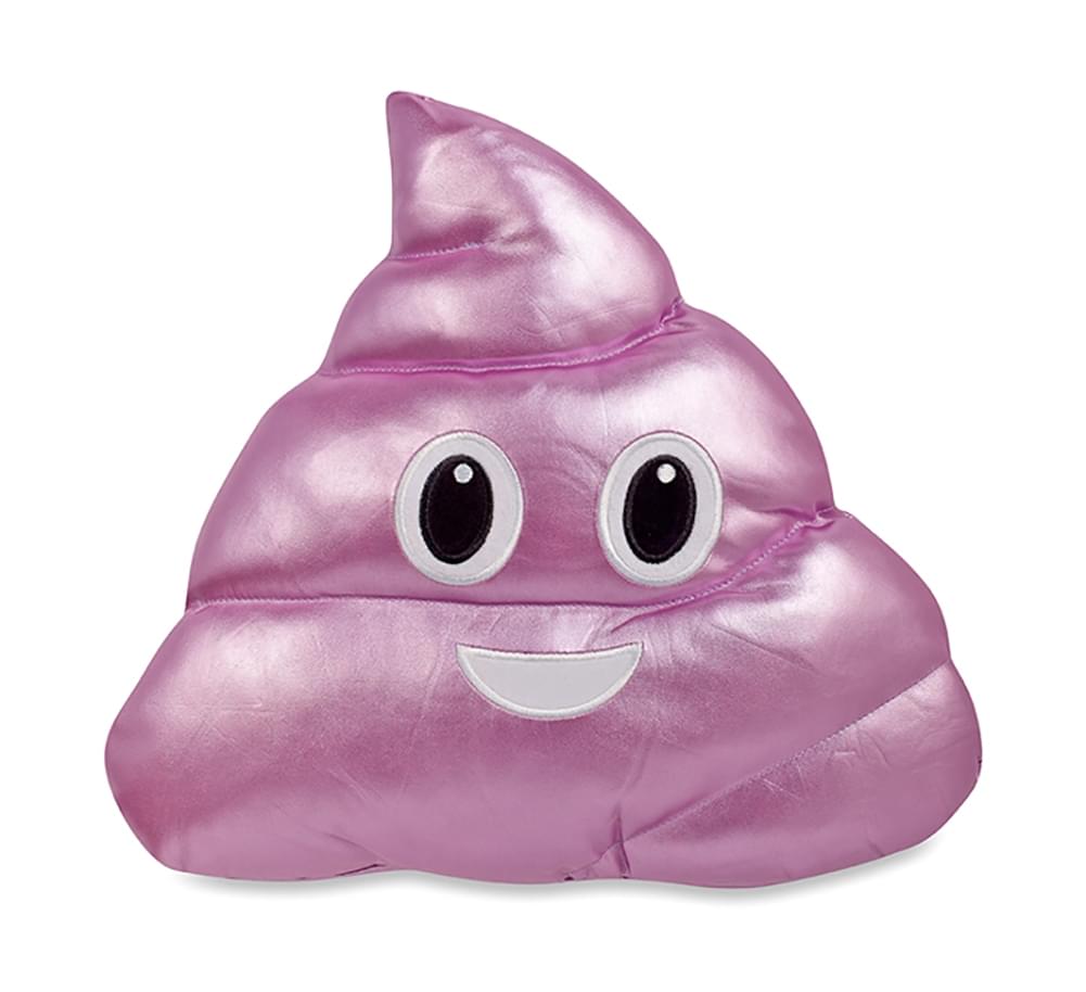 Emojicon 14" Metallic Purple Poop Pillow