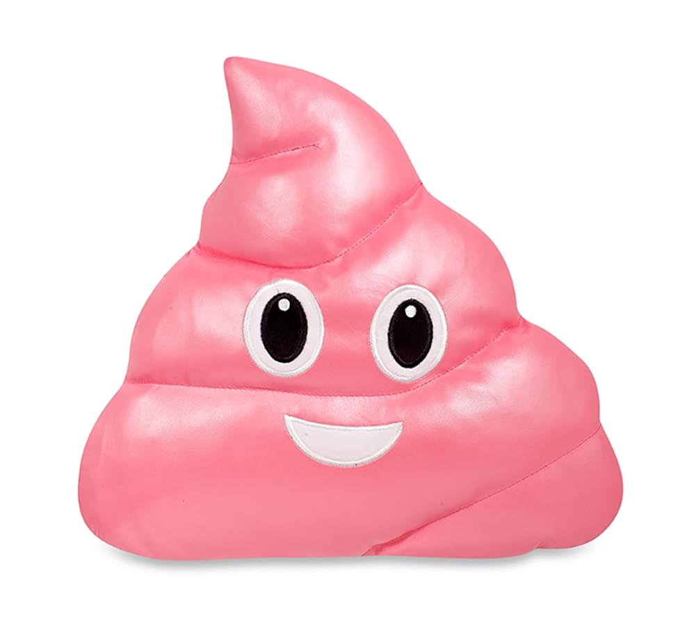 Emojicon 14" Metallic Pink Poop Pillow