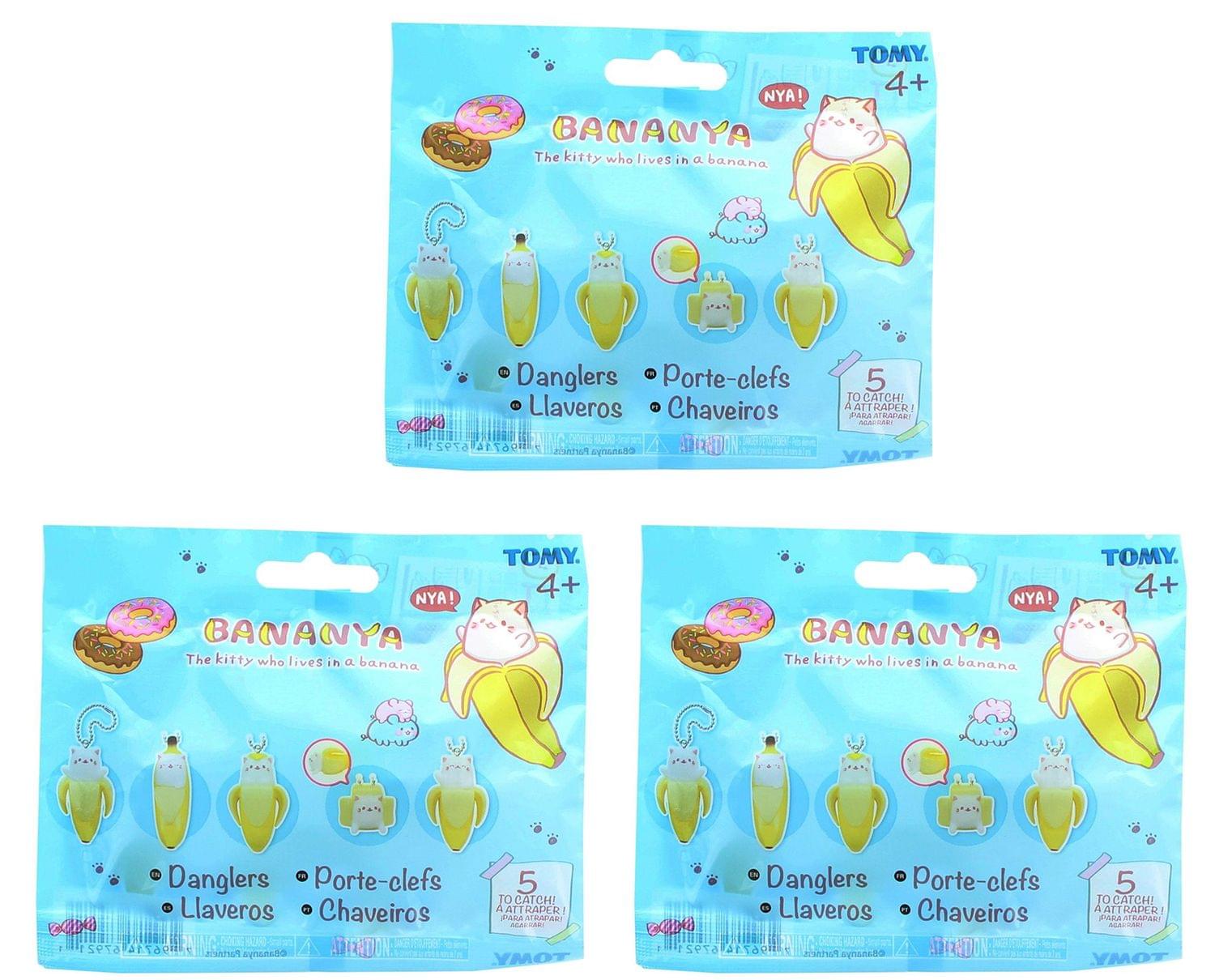 Bananya Blind Bag Dangler Keychain - Lot of 3