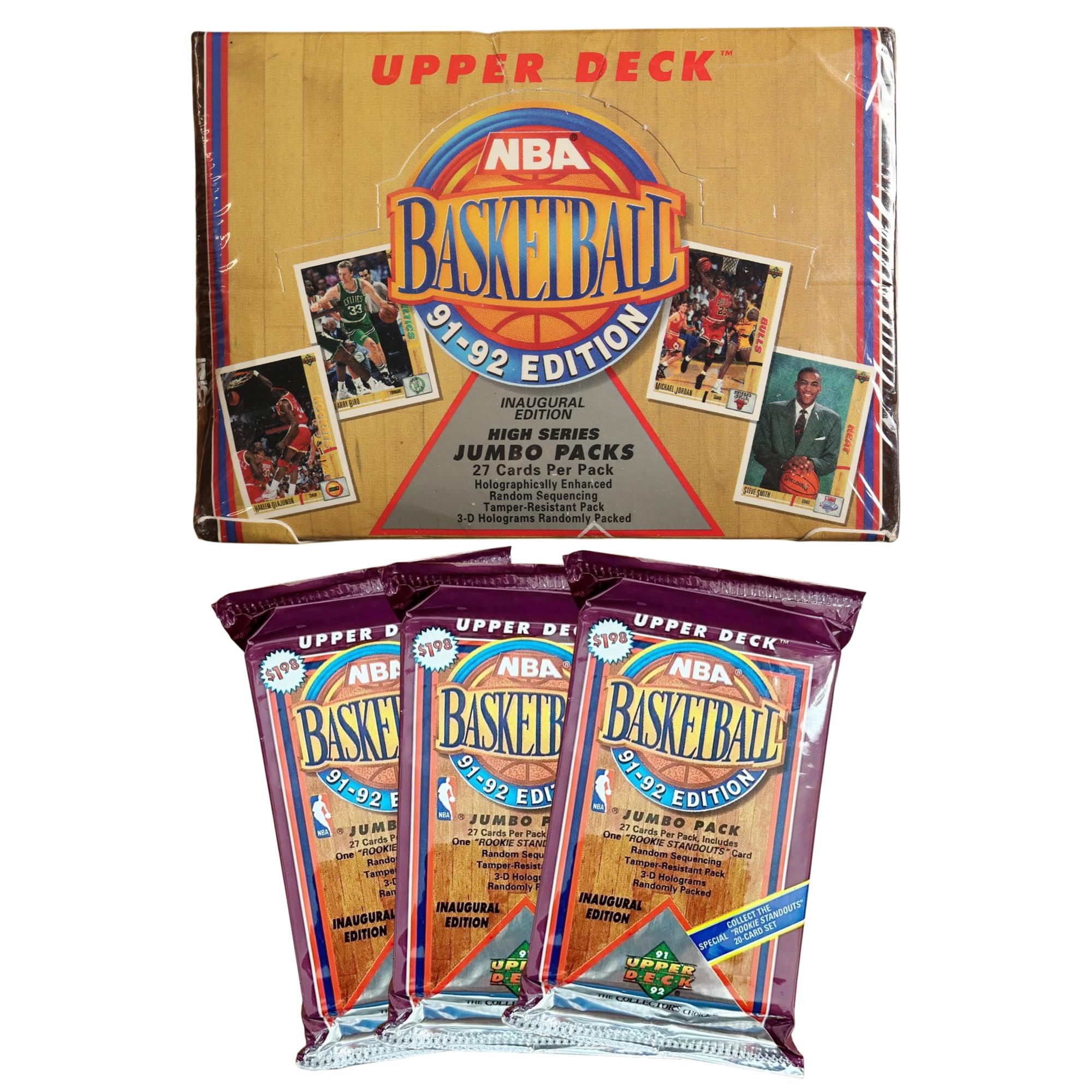 NBA 1991-92 Upper Deck Basketball High Series Sealed Jumbo Box | 20 Packs