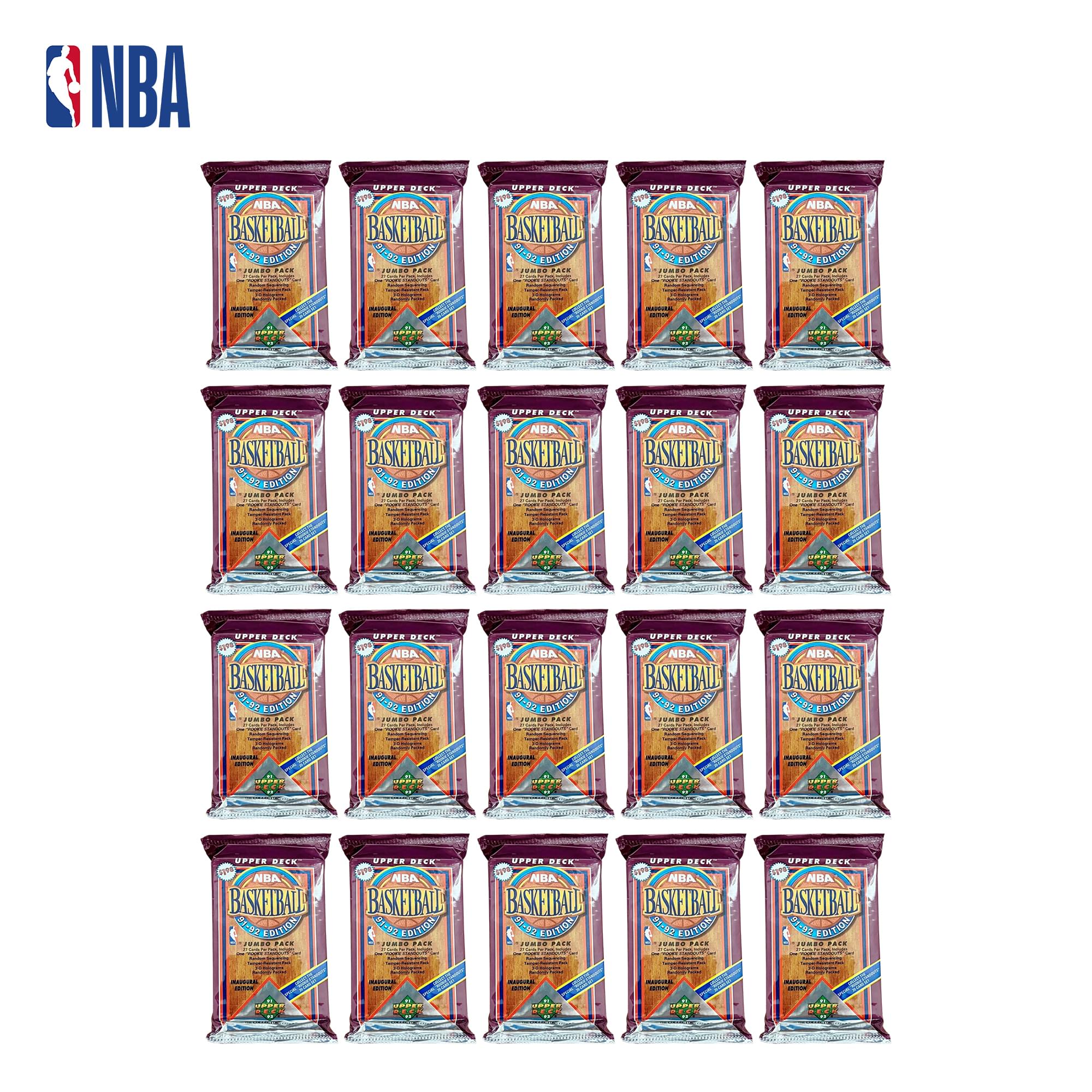 NBA 1991-92 Upper Deck Basketball High Series Sealed Jumbo Box | 20 Packs