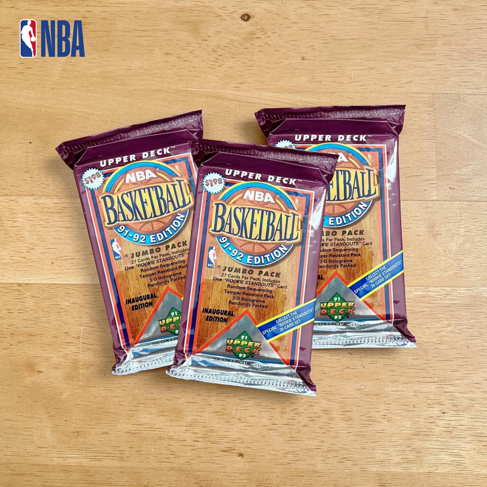 NBA 1991-92 Upper Deck Basketball High Series Sealed Jumbo Box | 20 Packs