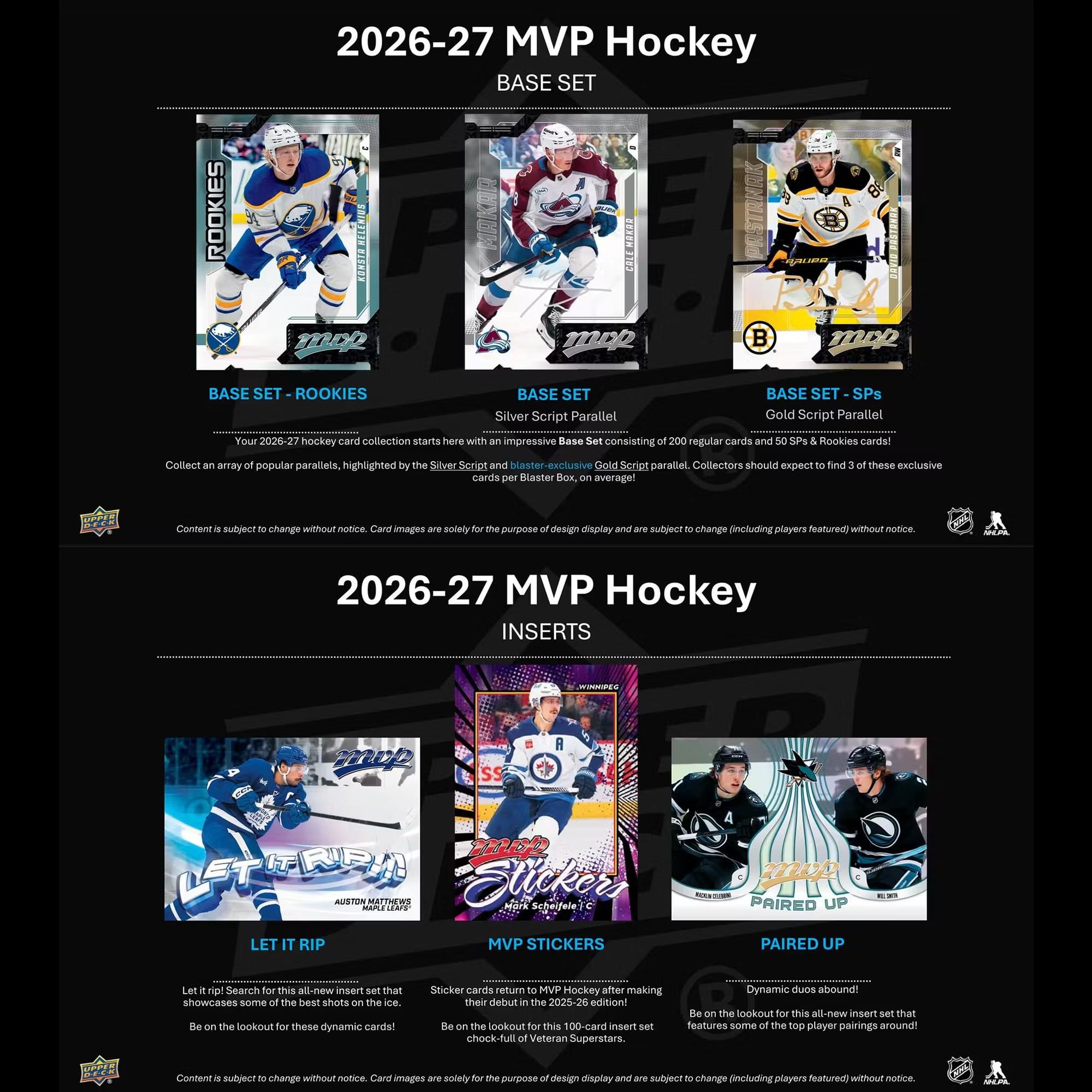 NHL 2026/27 Upper Deck MVP Hockey Blaster Box | 11 Packs