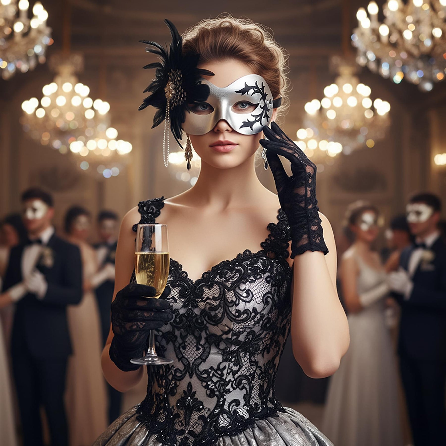 Danica Silver Mask Costume Accessory