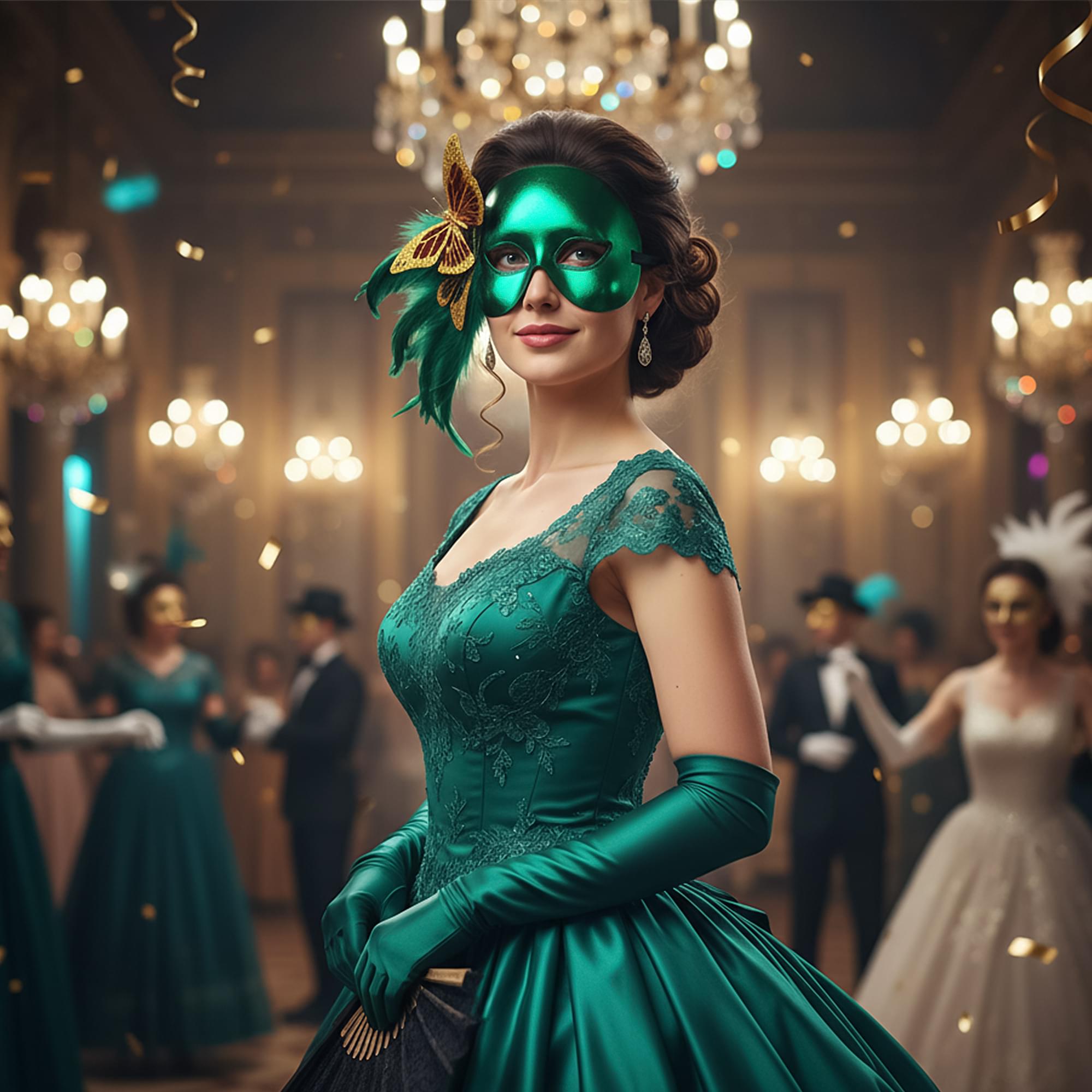 Green Garden Butterfly Mask Costume Accessory