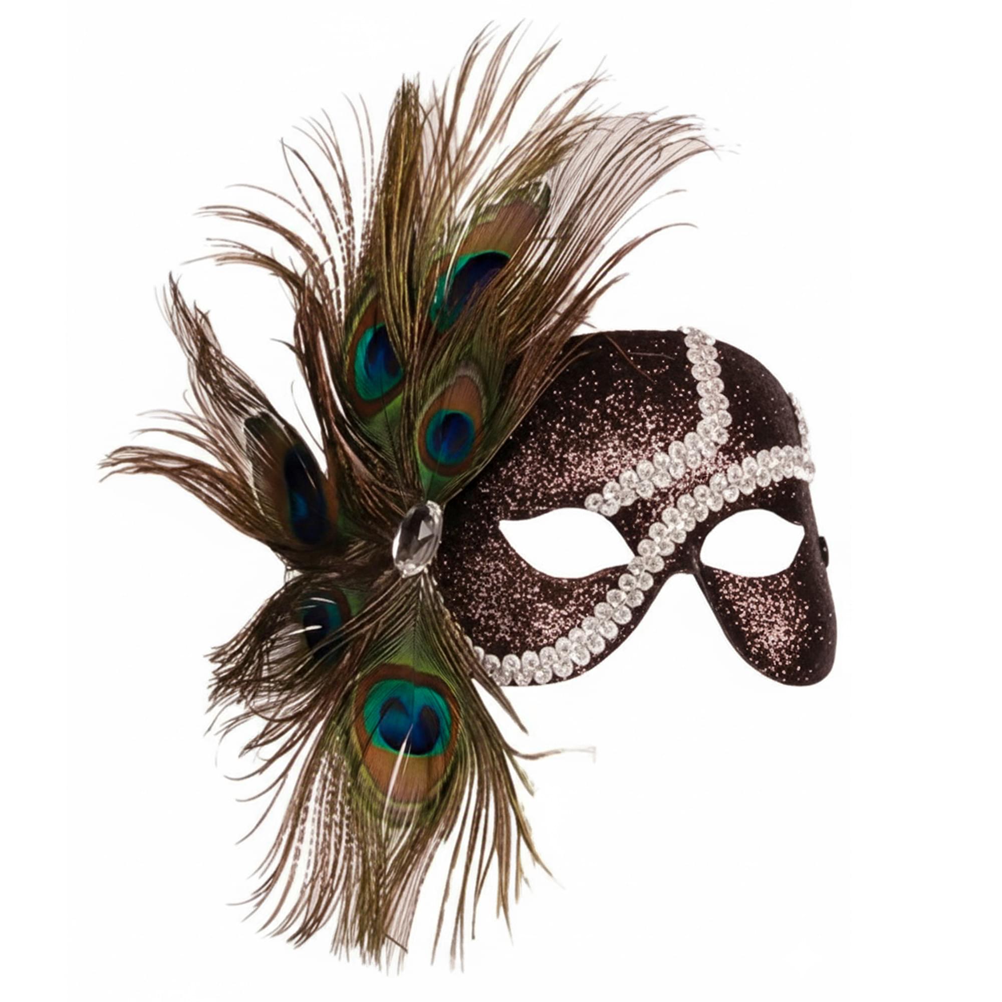 Peacock Heaven Black Mask Costume Accessory