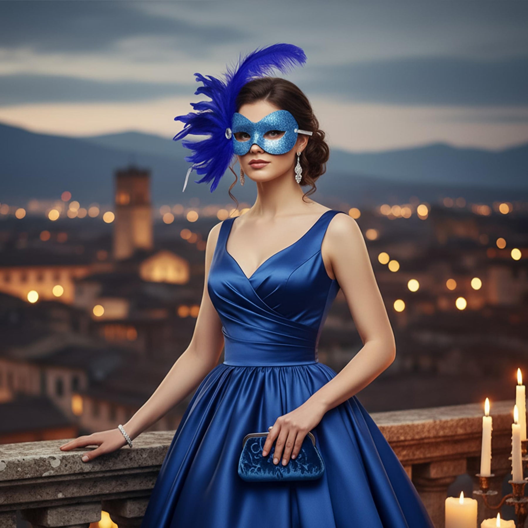 Missy-Turquoise Adult Costume Mask