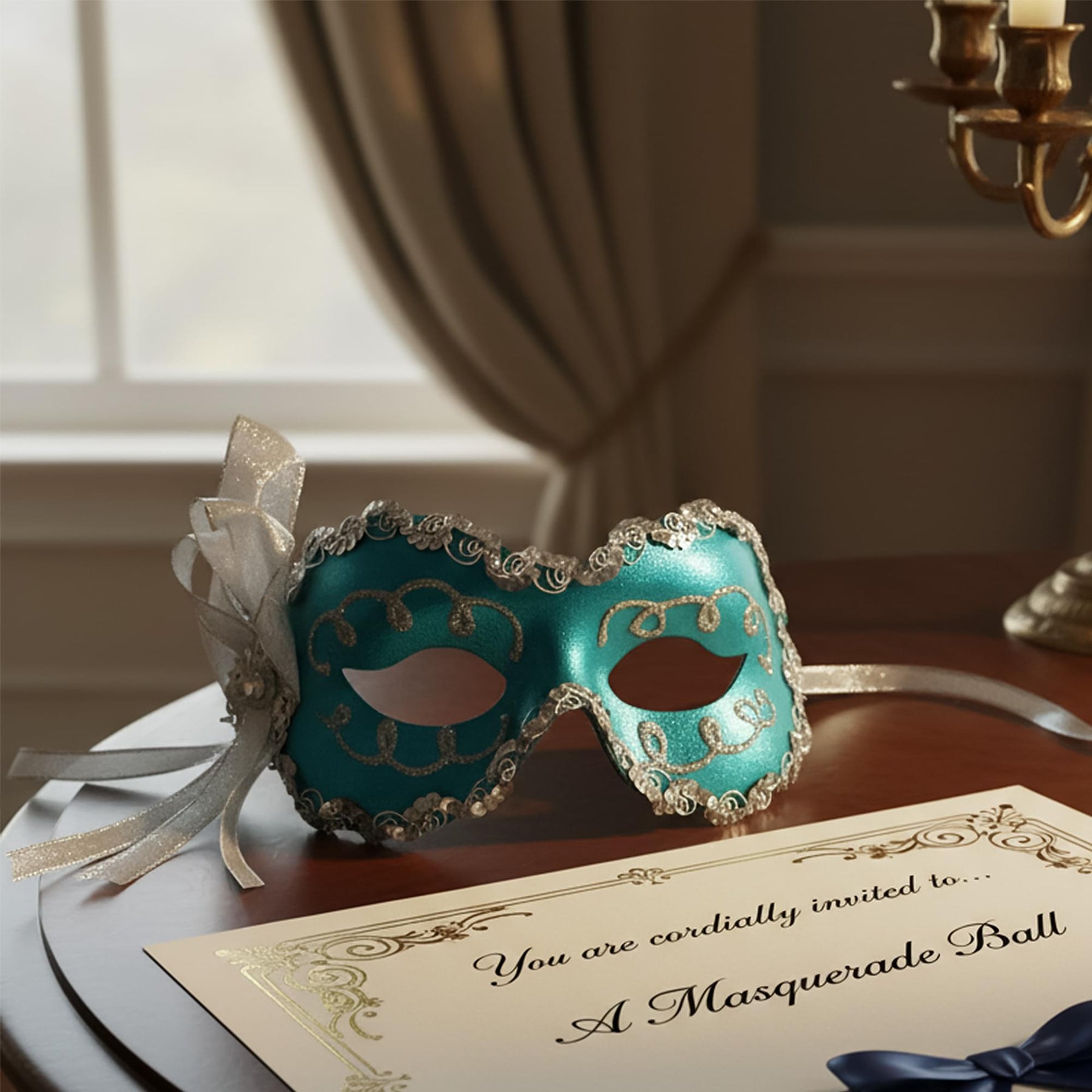 Angelina Light Blue Adult Costume Mask