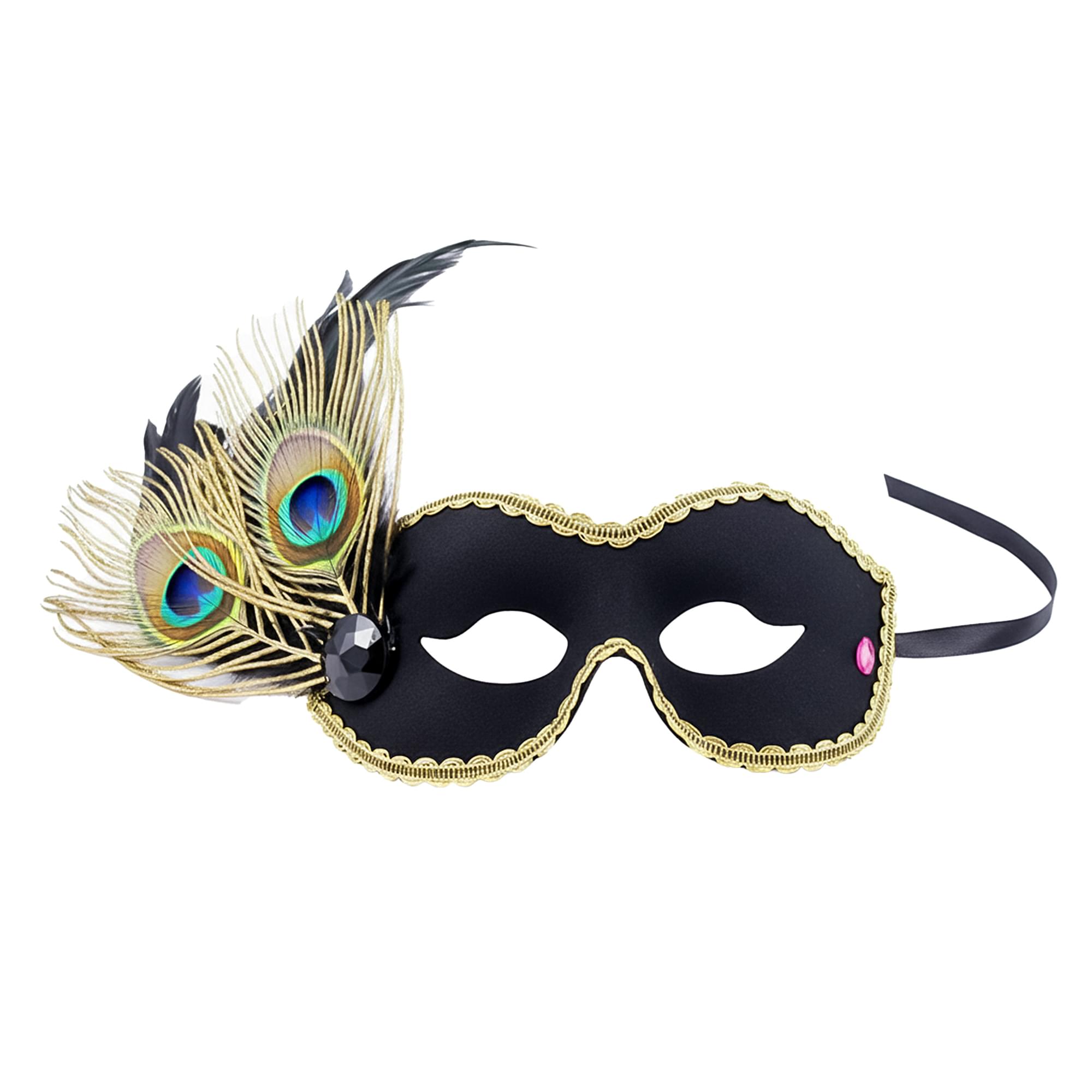 Daniella-Black/Gold Adult Costume Mask