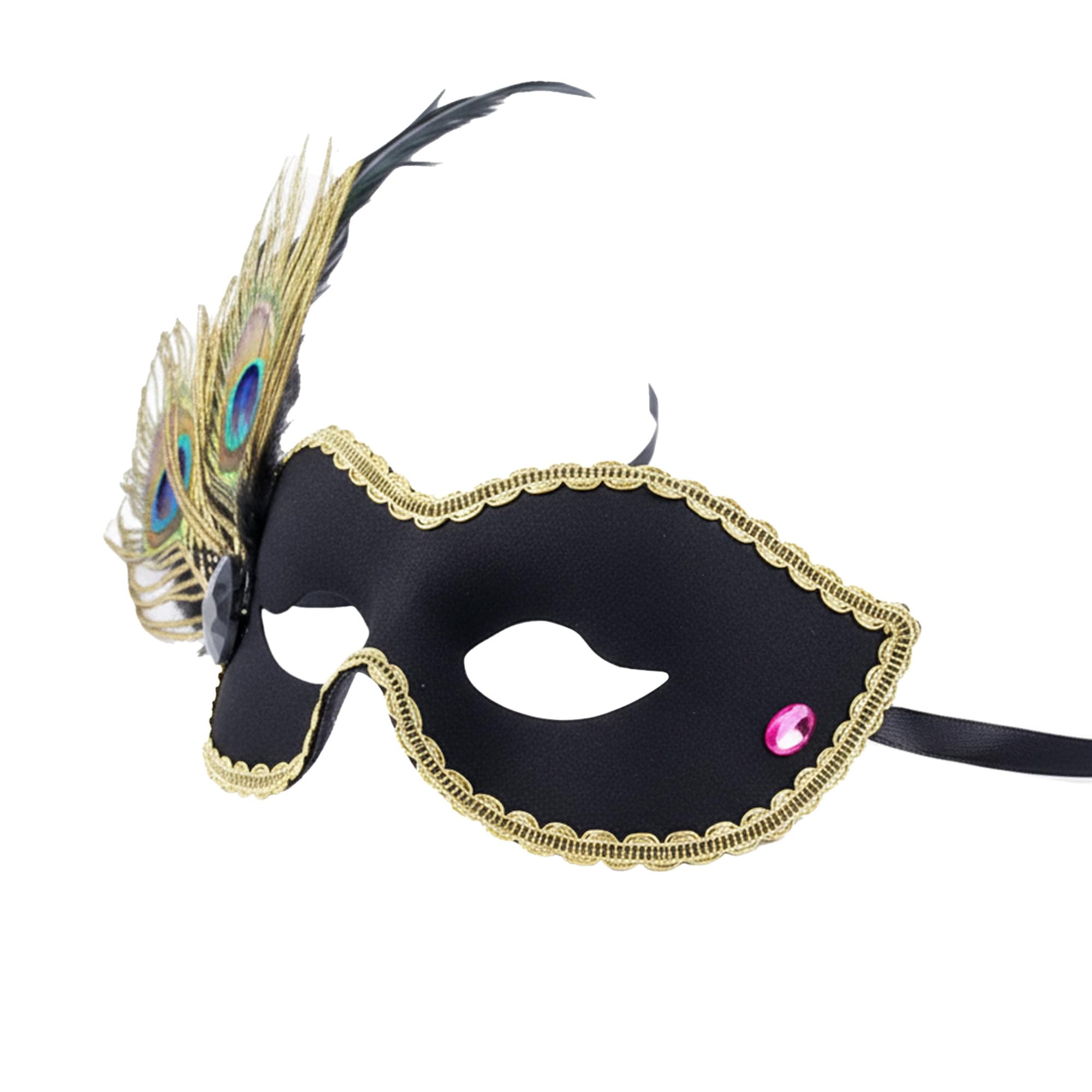 Daniella-Black/Gold Adult Costume Mask