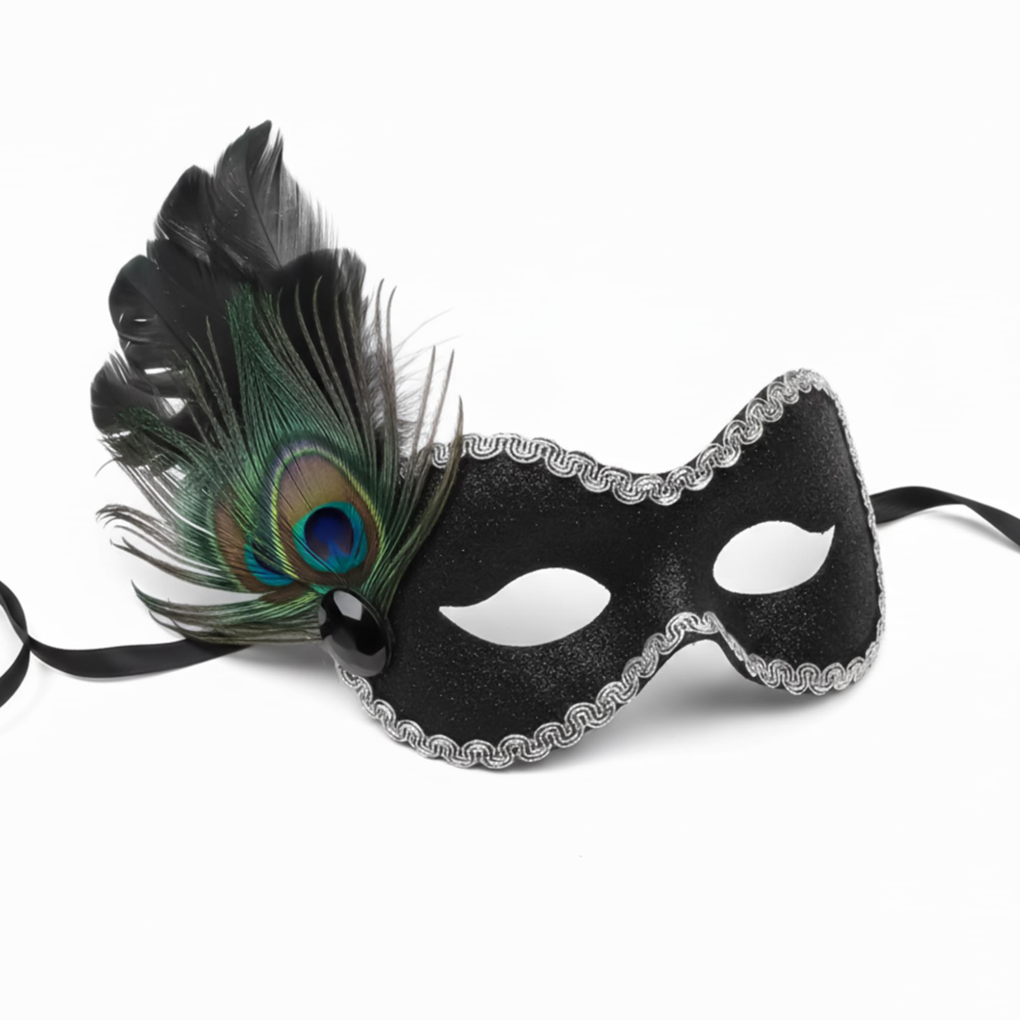 Daniella-black/silver Adult Costume Mask