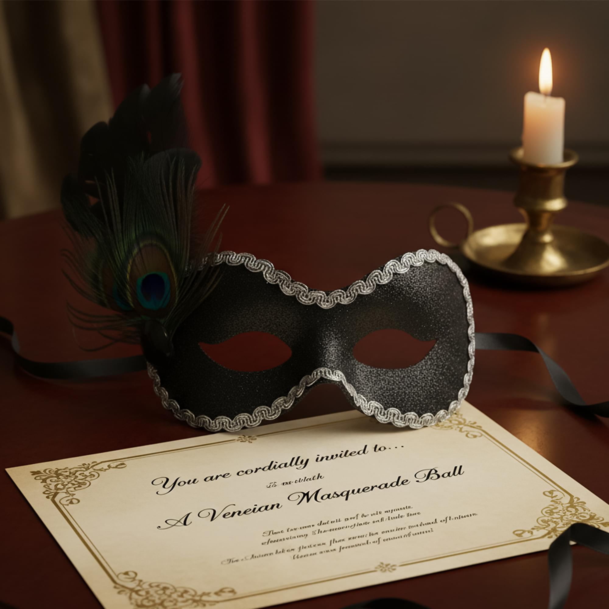 Daniella-black/silver Adult Costume Mask