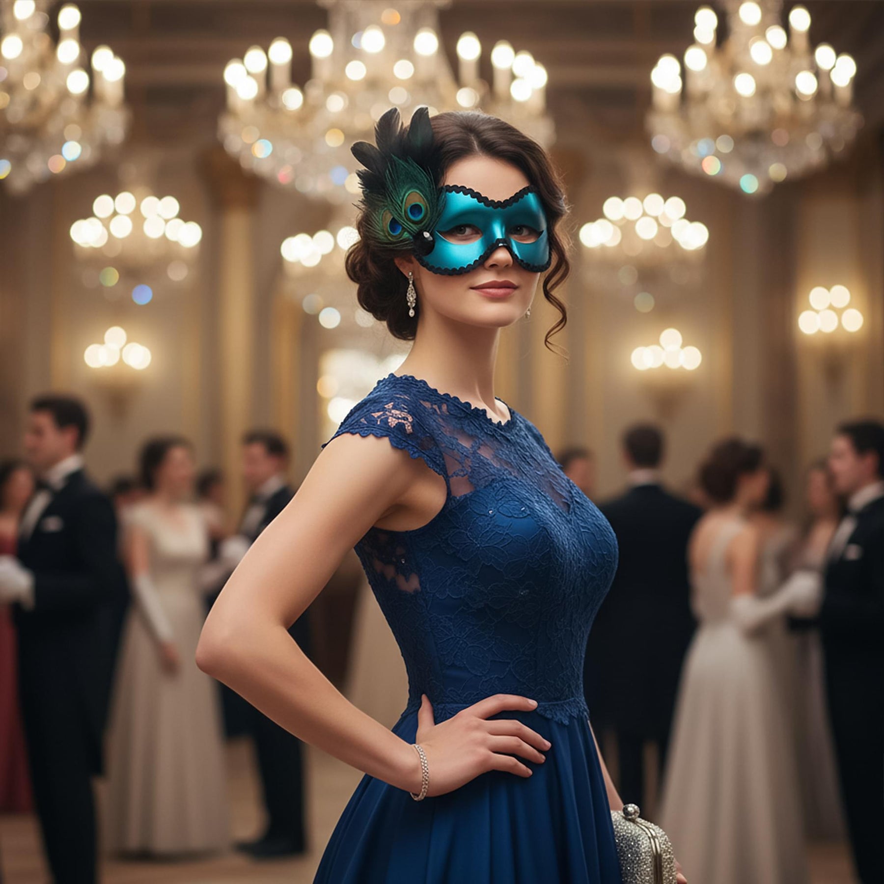 Daniella-Light Blue Adult Costume Mask