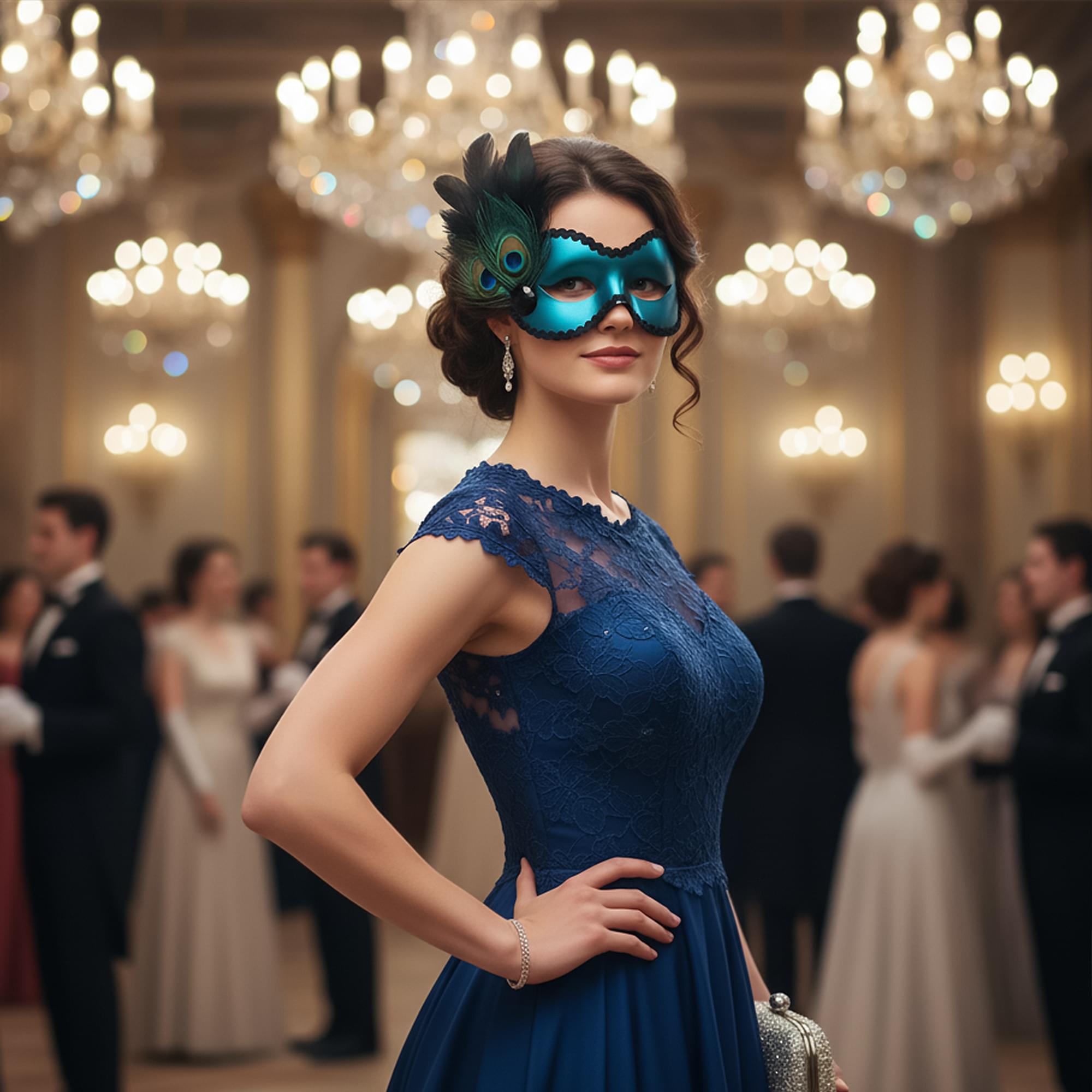 Daniella-Light Blue Adult Costume Mask