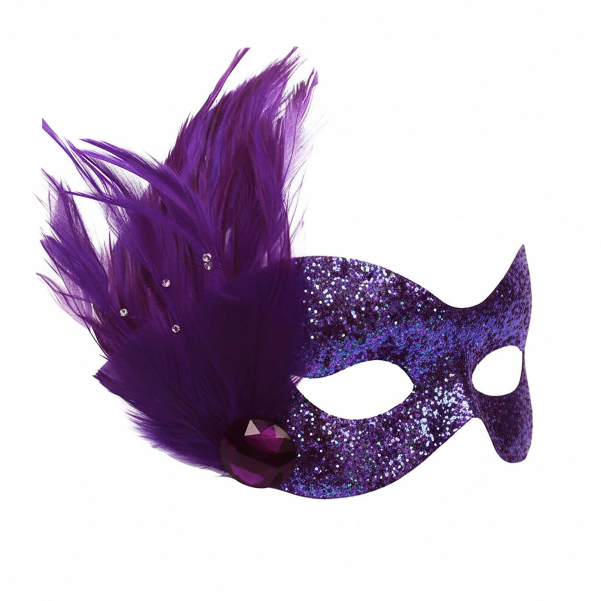 Camillie Purple Glitter Adult Costume Mask