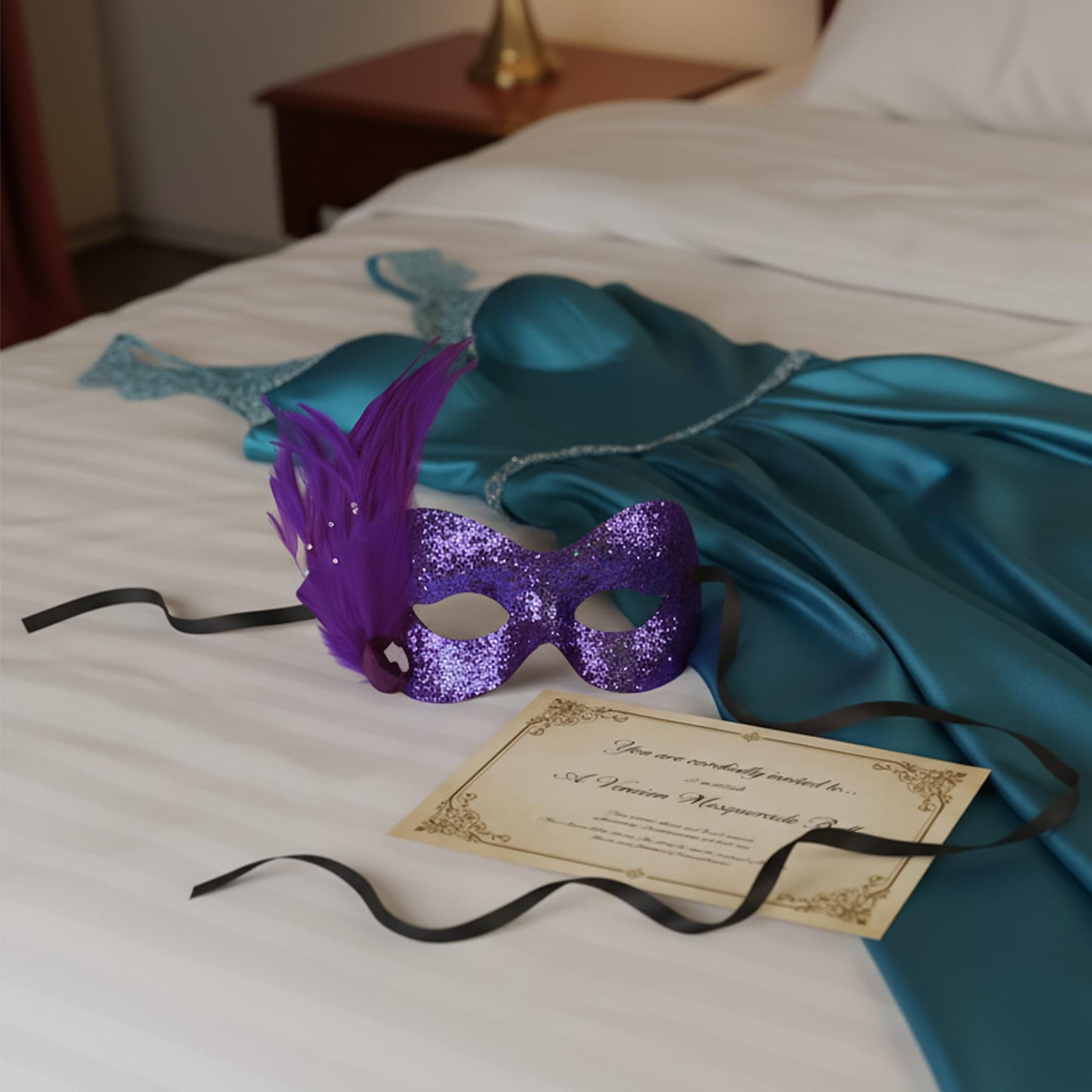 Camillie Purple Glitter Adult Costume Mask