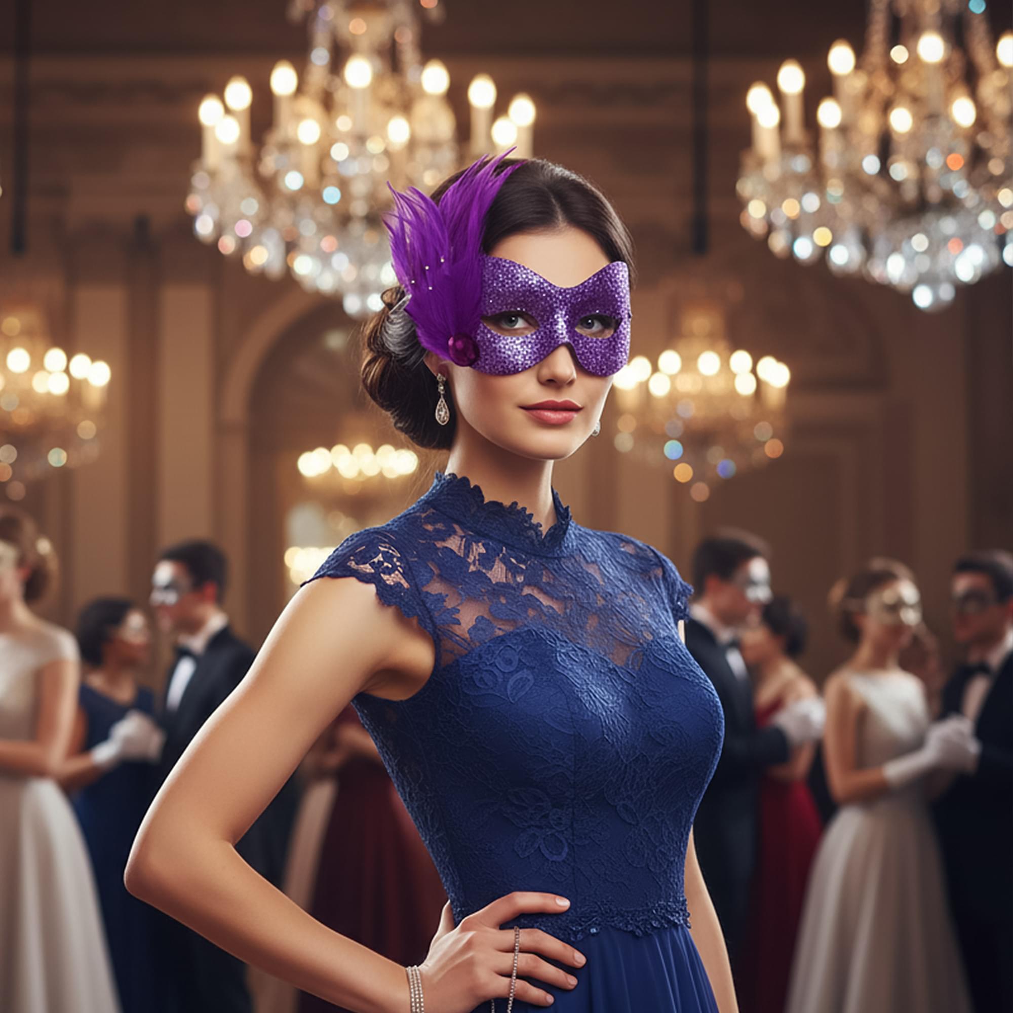 Camillie Purple Glitter Adult Costume Mask