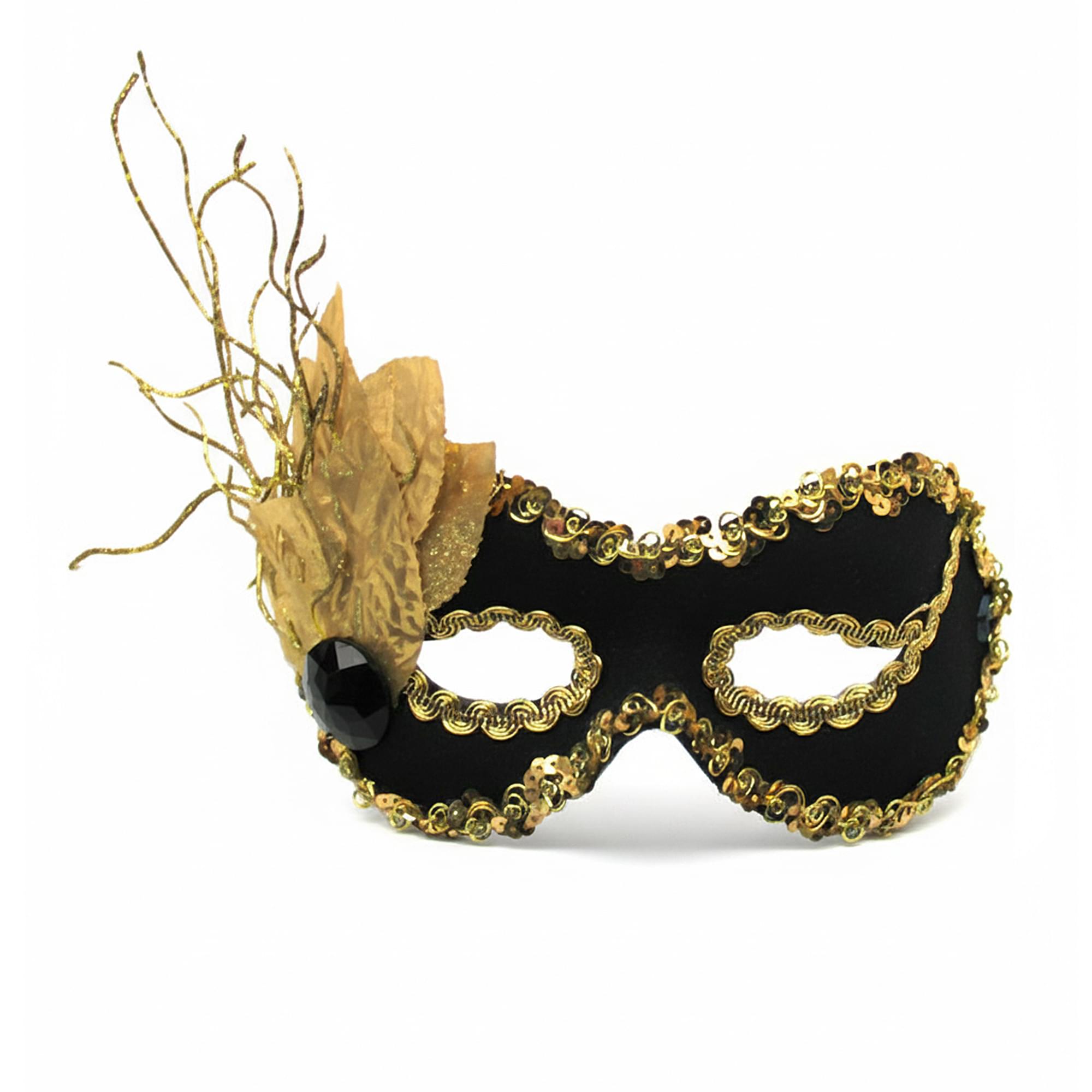 Oceana - Black/Gold Adult Costume Mask