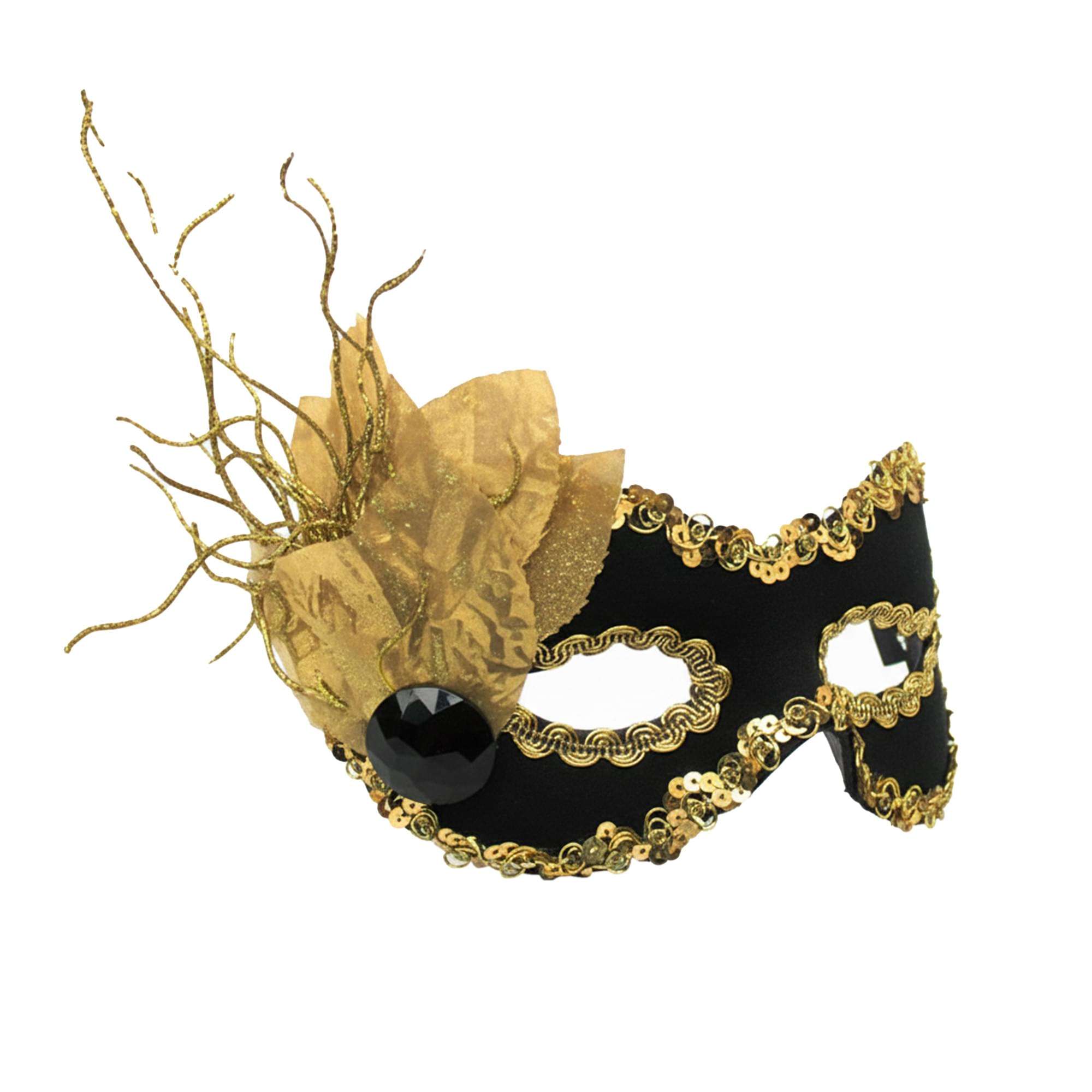 Oceana - Black/Gold Adult Costume Mask