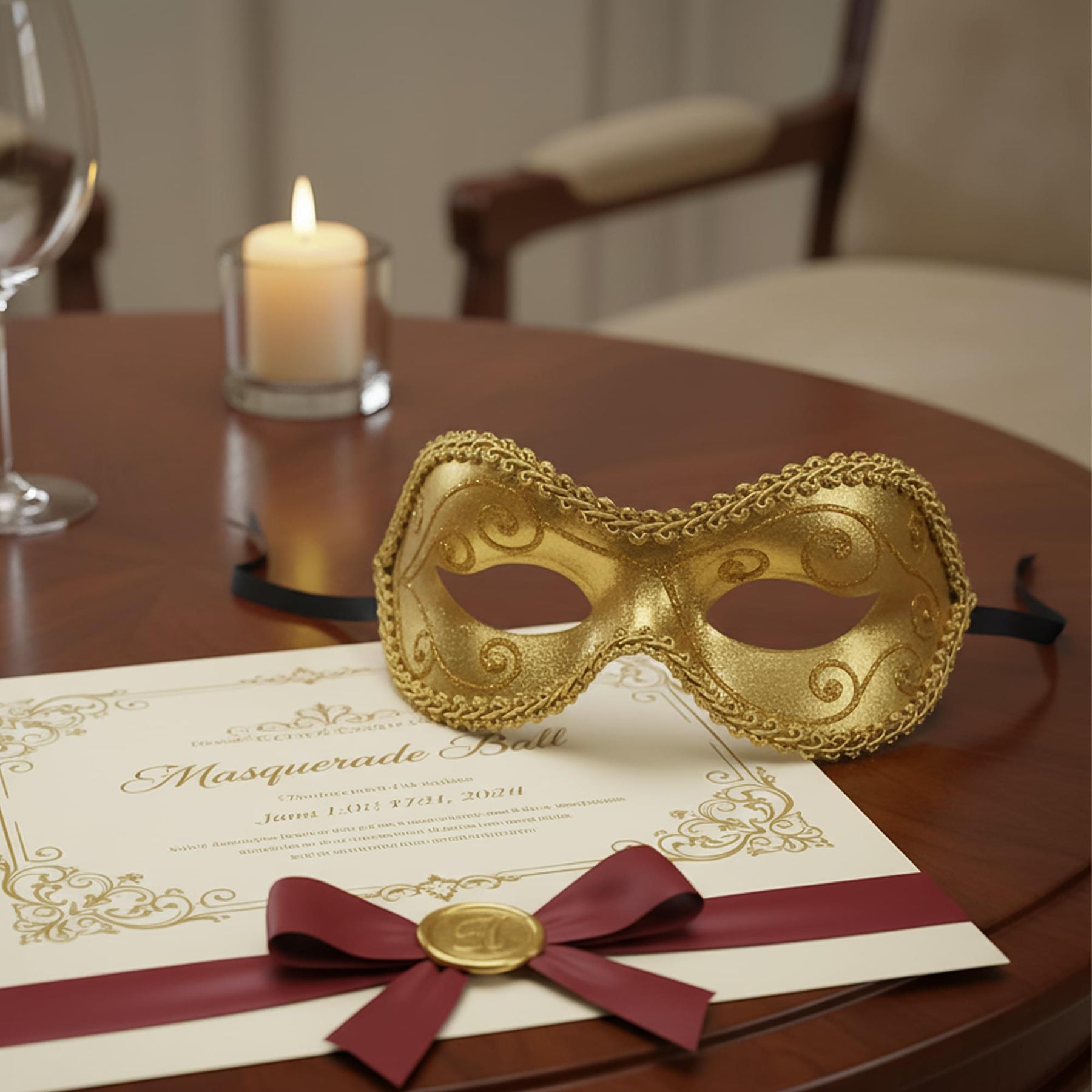 Eliza - Gold Adult Costume Mask