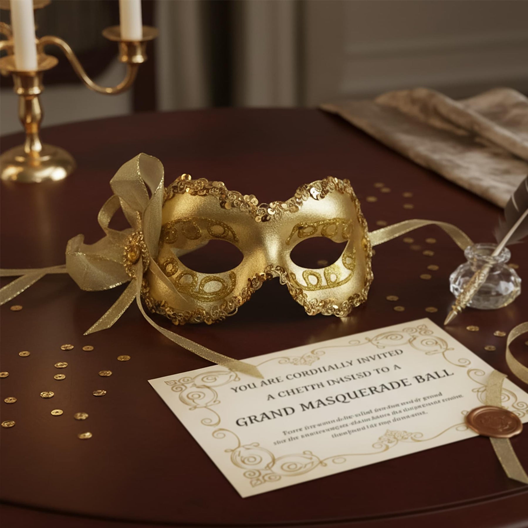 Gold Angelina Mask Costume Accessory