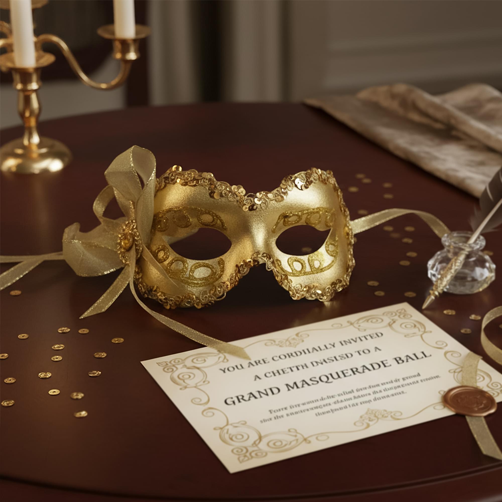 Gold Angelina Mask Costume Accessory