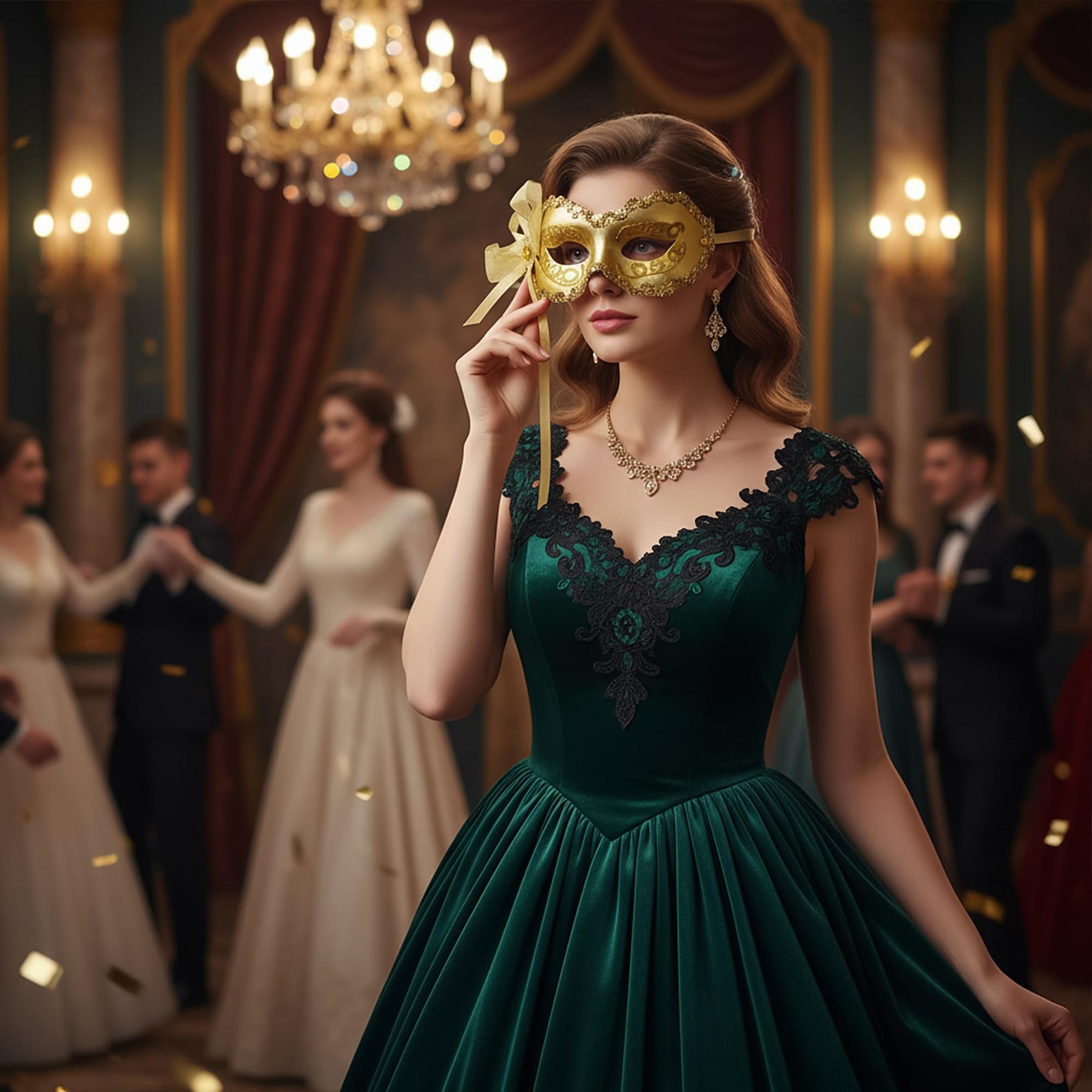 Gold Angelina Mask Costume Accessory