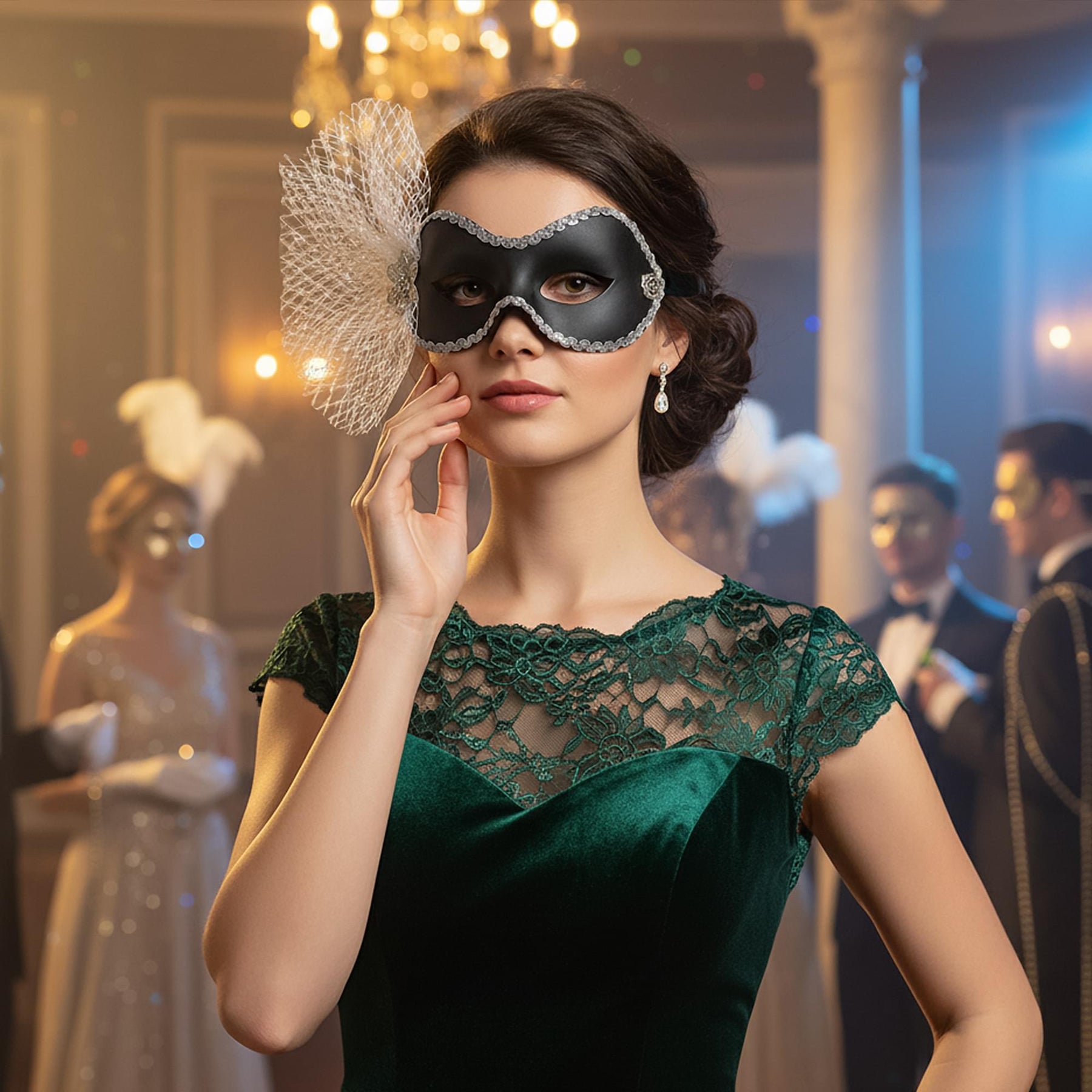 Elaine Black & Silver Adult Costume Mask