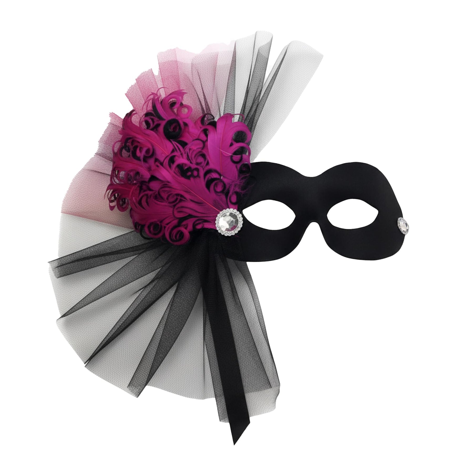 Lavish Soiree - Black/Fuschia Adult Costume Mask