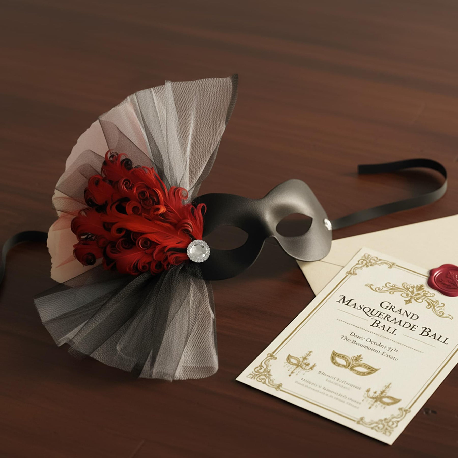 Lavish Soiree - Black/red Adult Costume