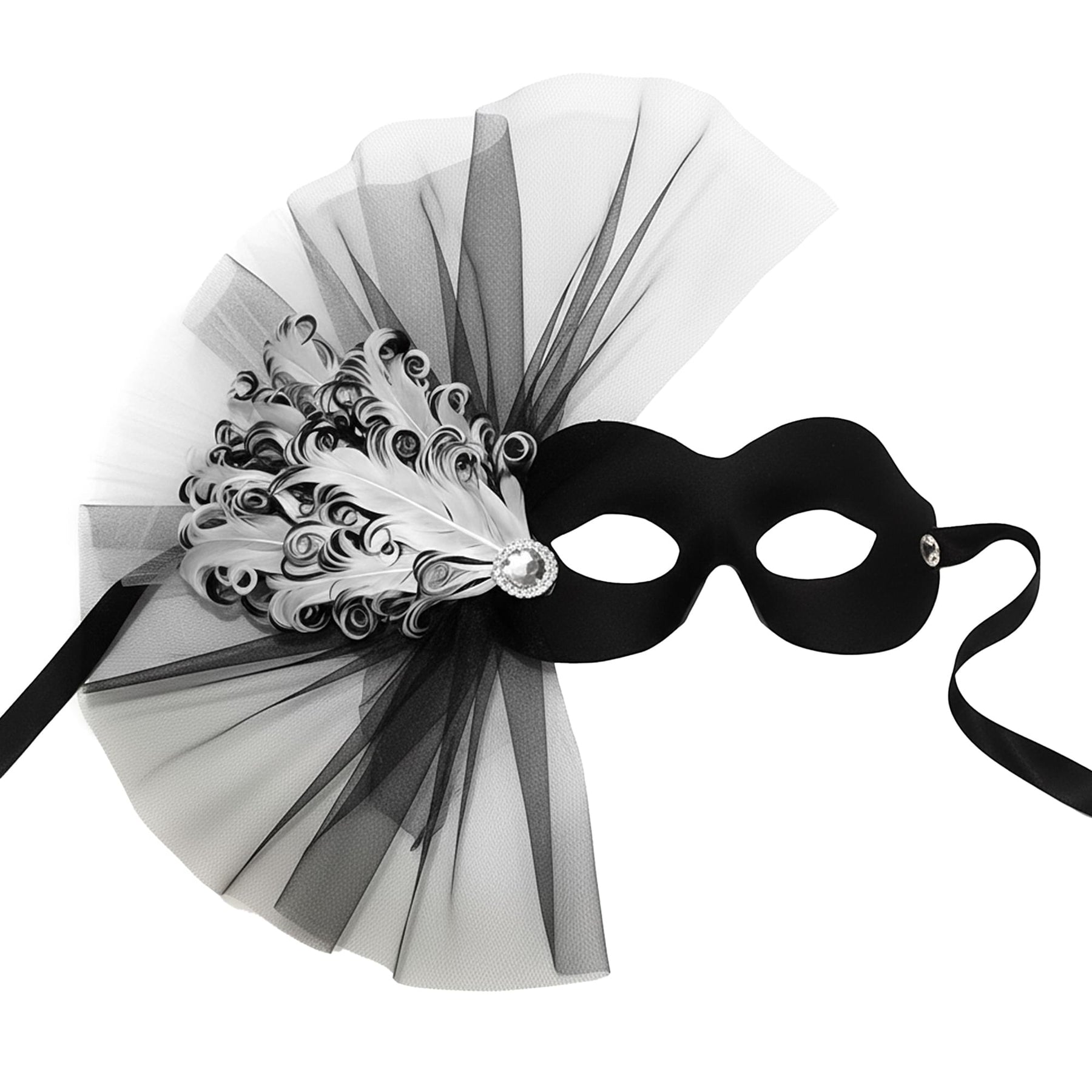 Lavish Soiree - Black/White Adult Costume Mask
