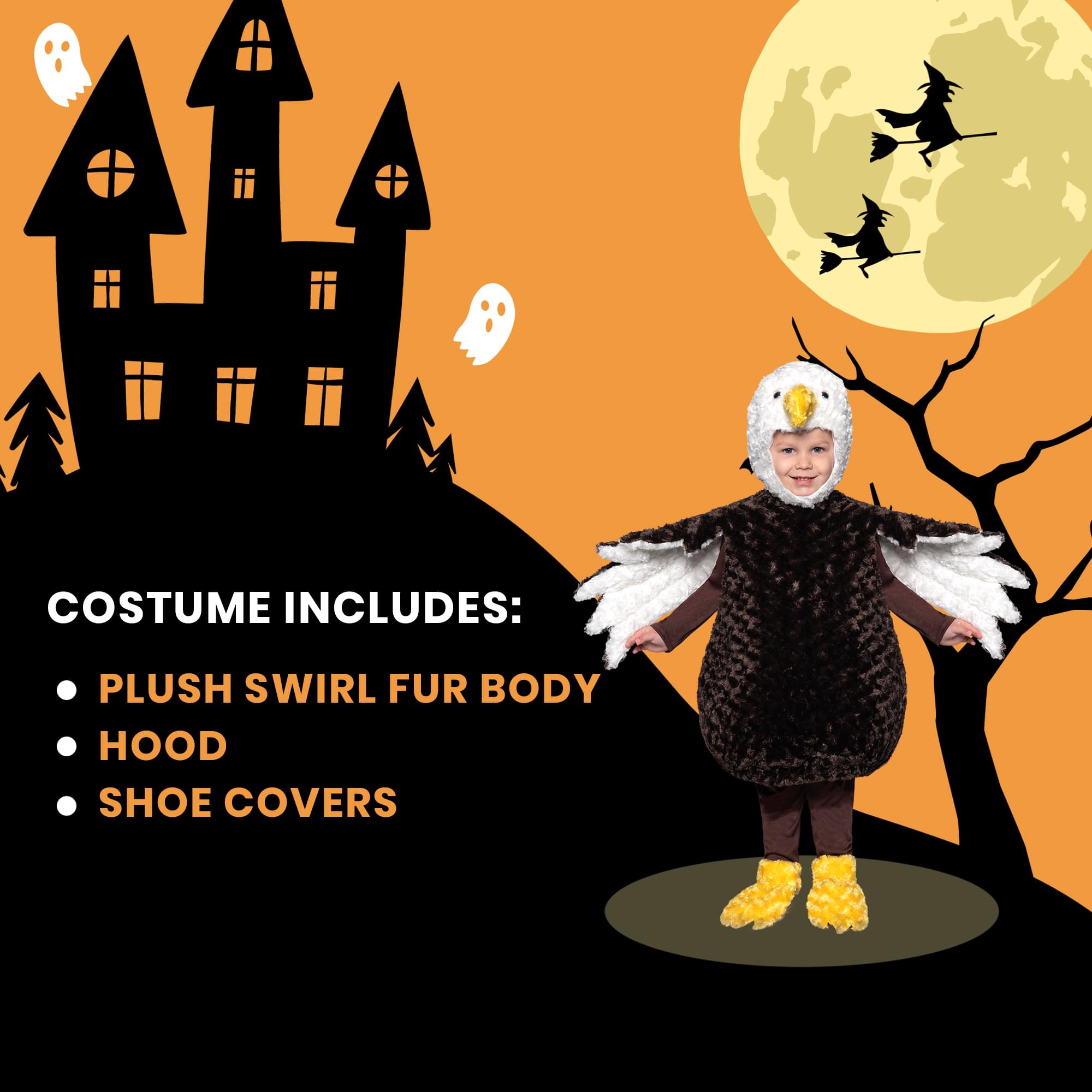 Bald Eagle Plush Swirl Fur Toddler Costume