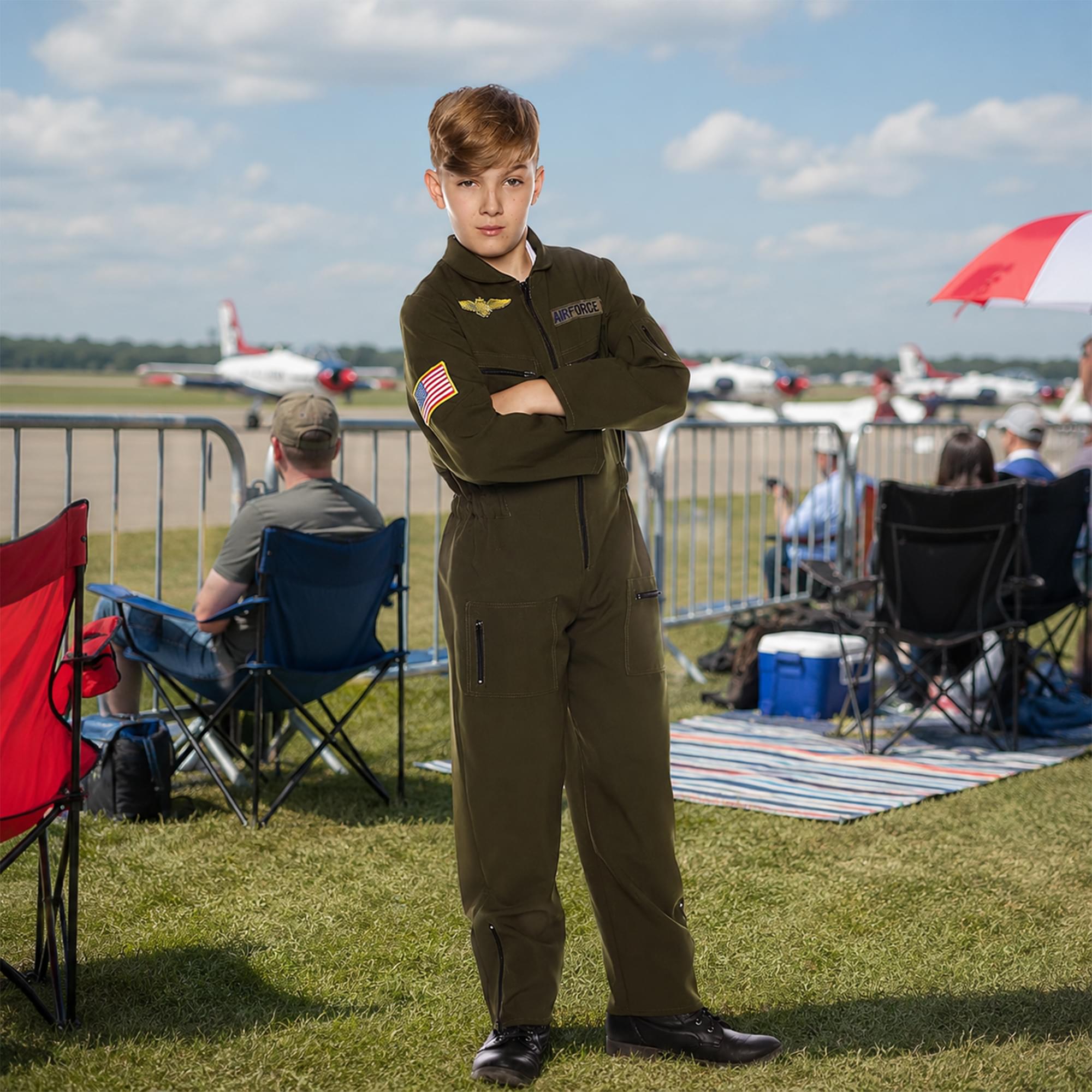 Khaki Flight Suit Child Costume