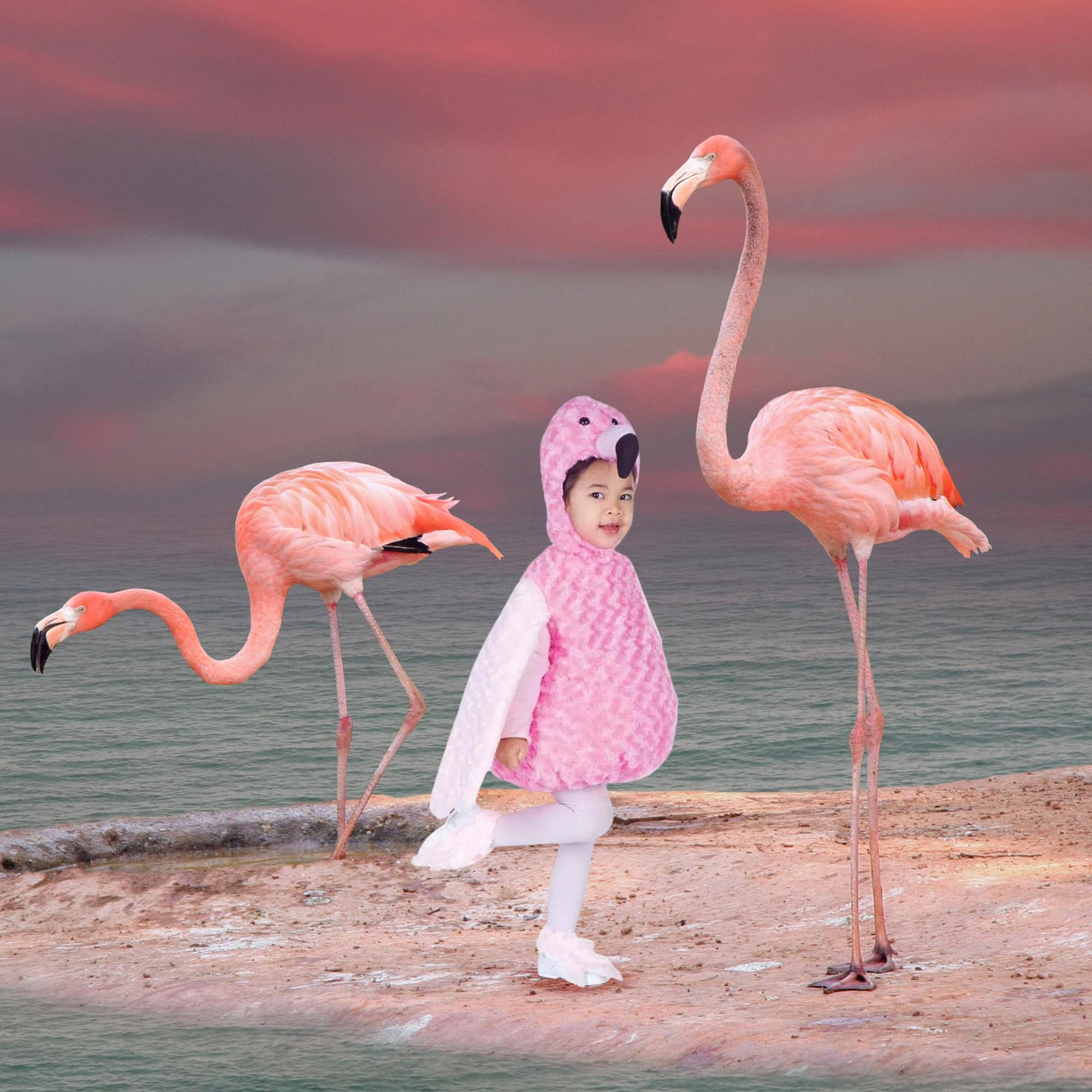 Belly Babies Pink Flamingo Costume Child Toddler