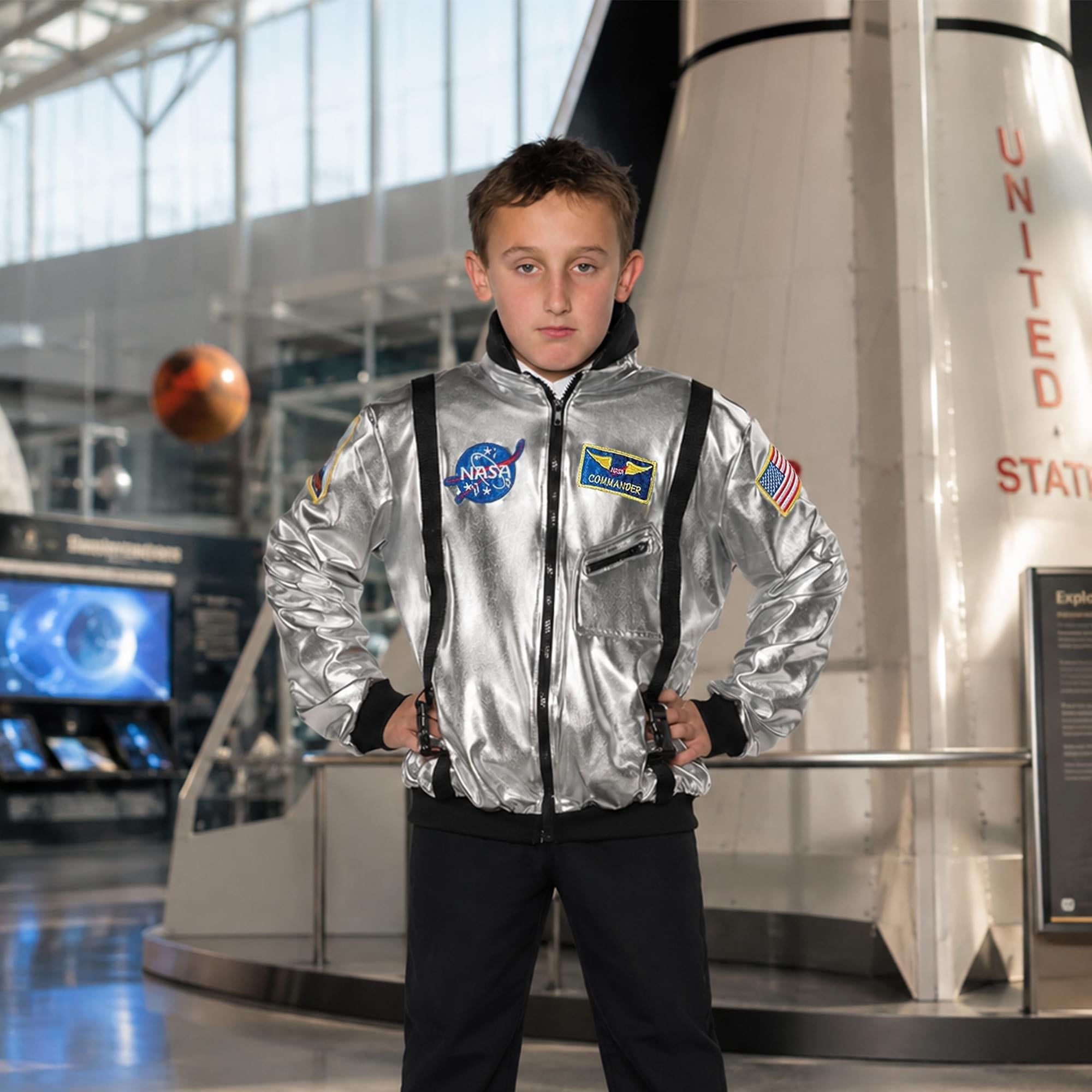 Silver Astronaut Jacket Child Costume