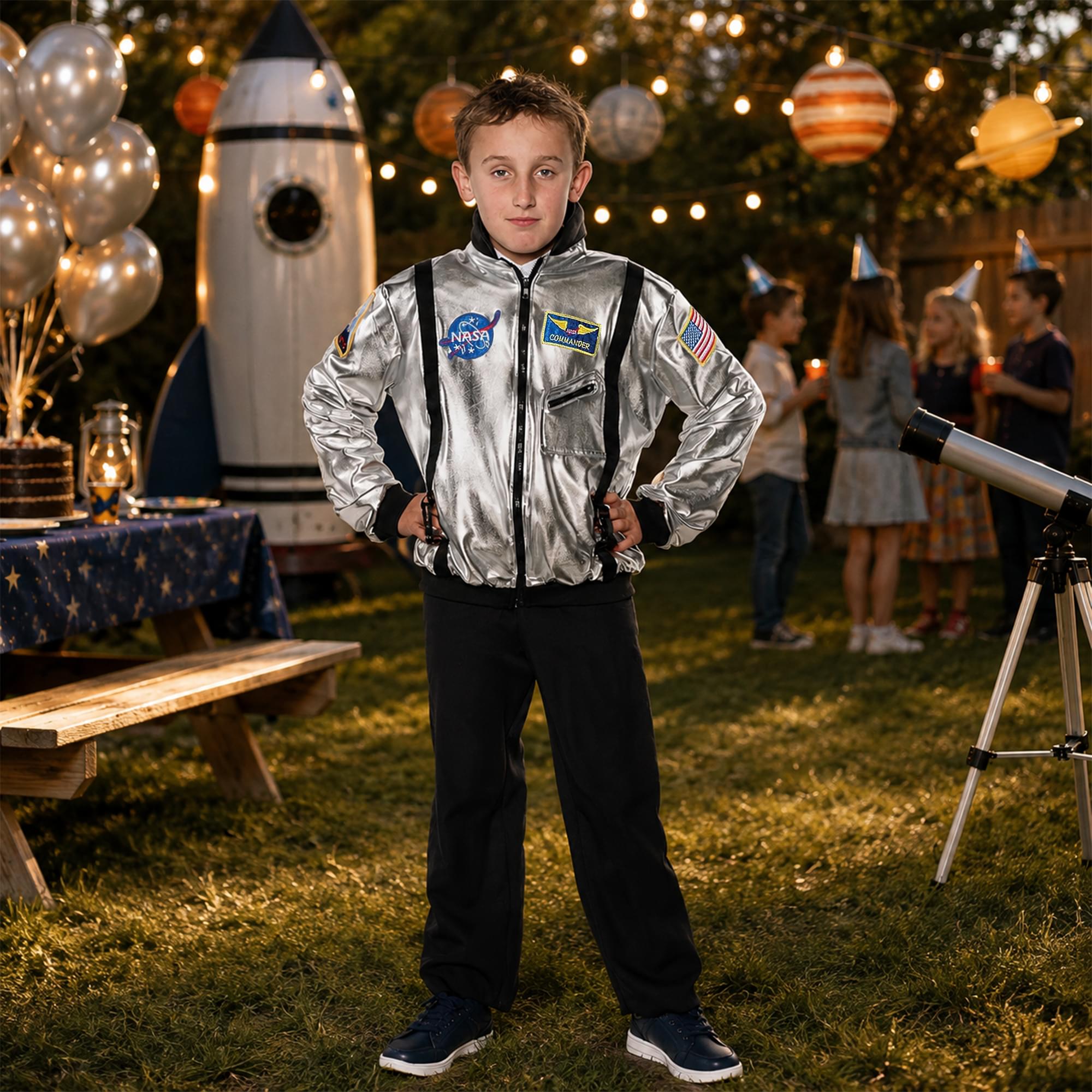 Silver Astronaut Jacket Child Costume