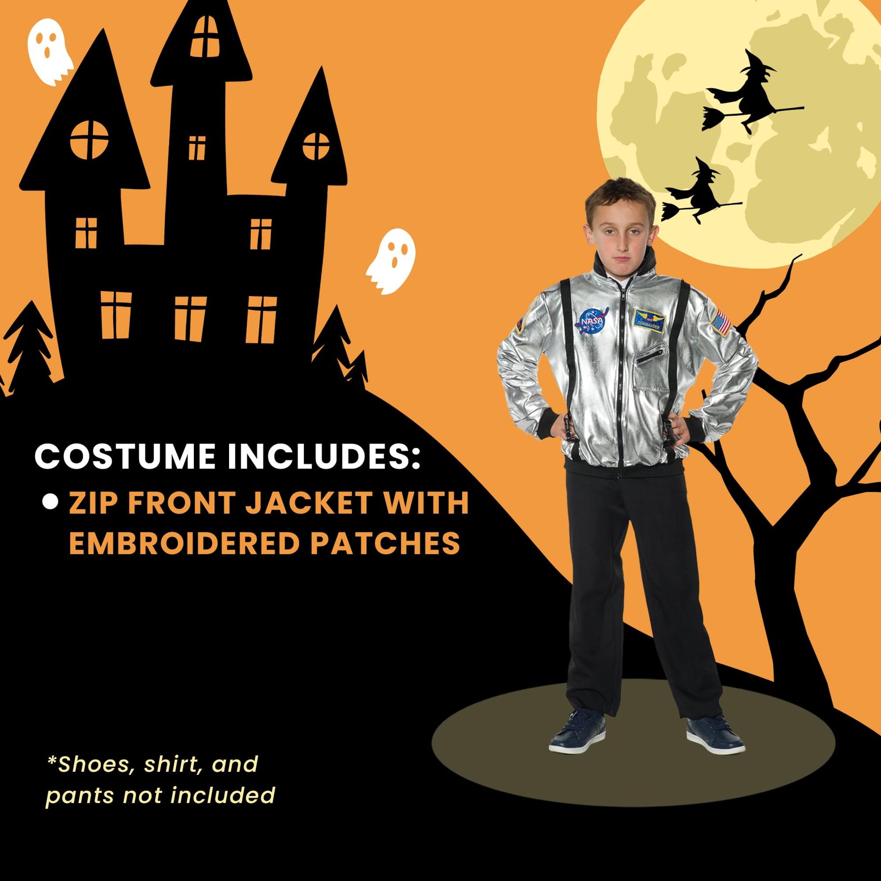 Silver Astronaut Jacket Child Costume