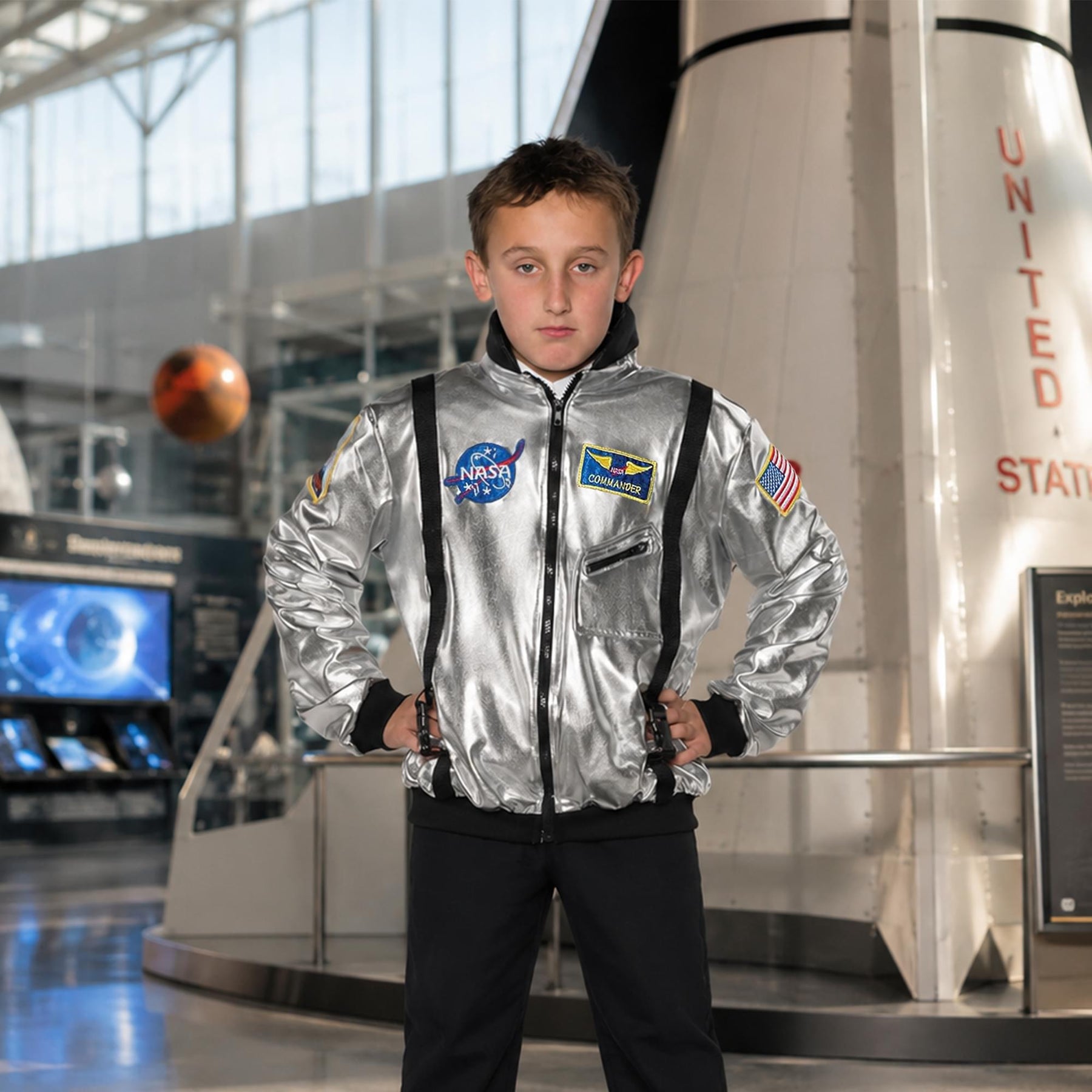 Silver Astronaut Jacket Child Costume