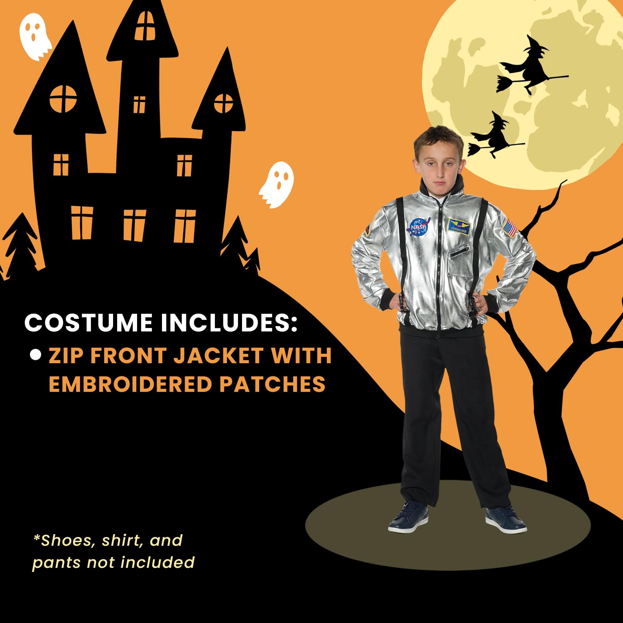 Silver Astronaut Jacket Child Costume