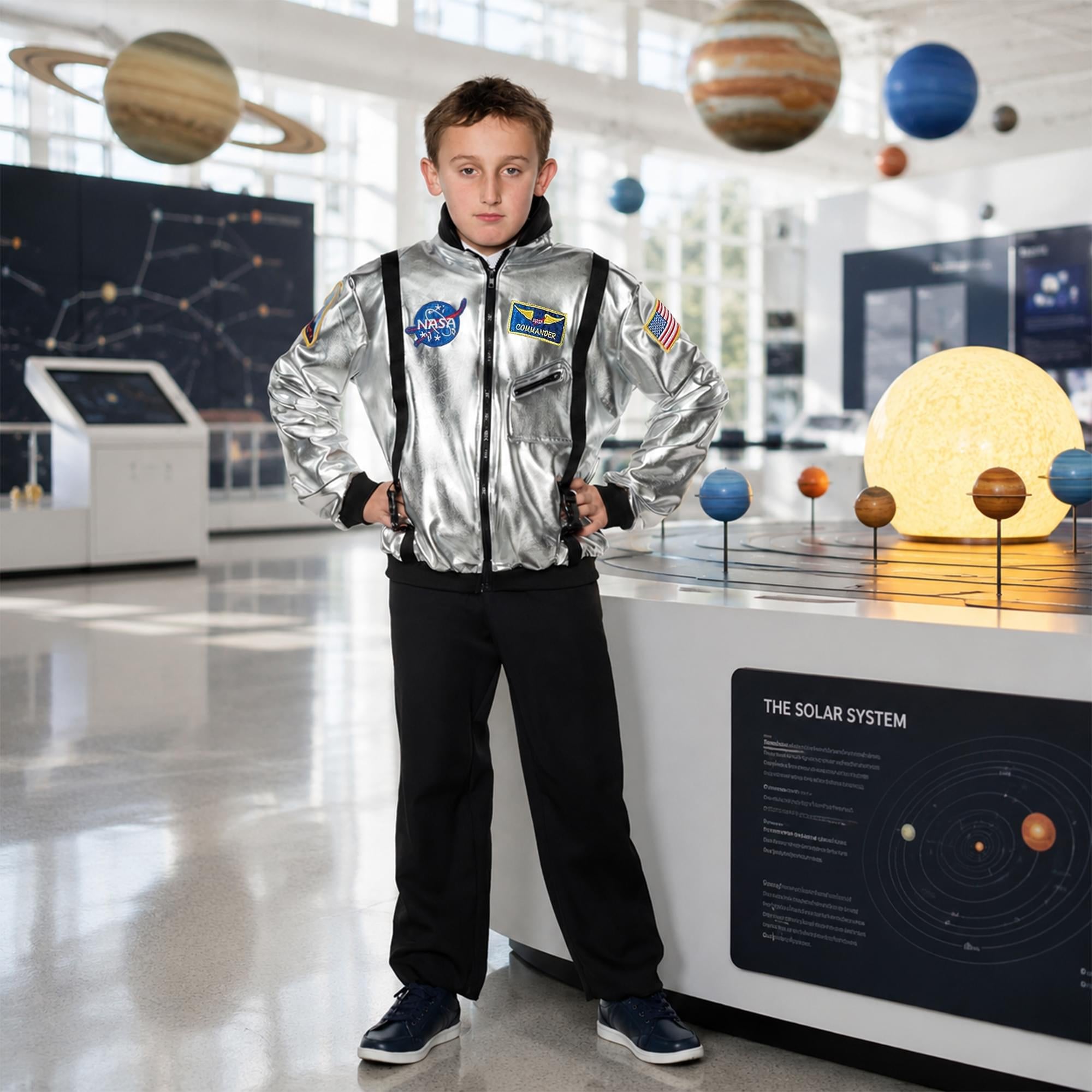 Silver Astronaut Jacket Child Costume