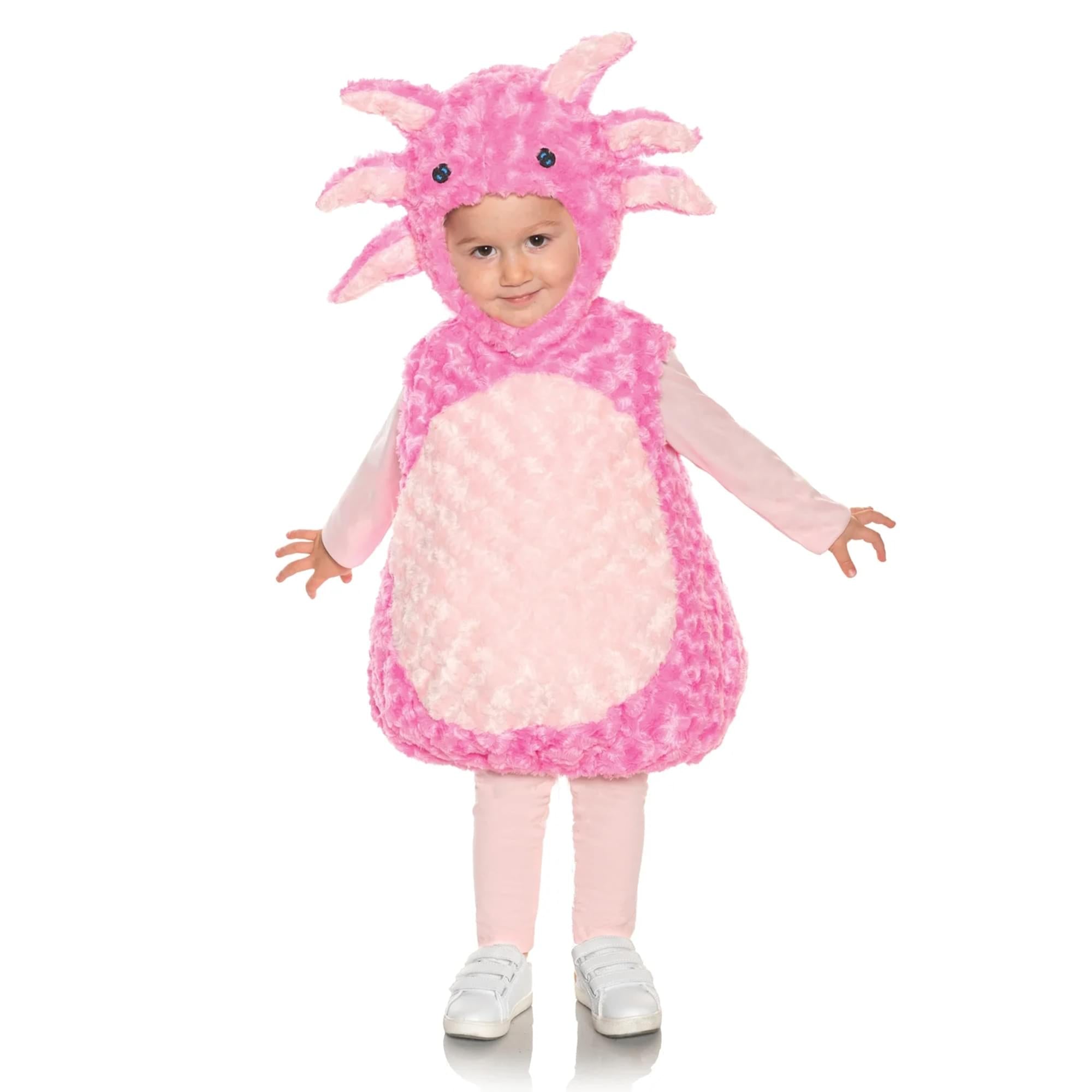 Pink Axolotl Plush Baby Costume With Hood