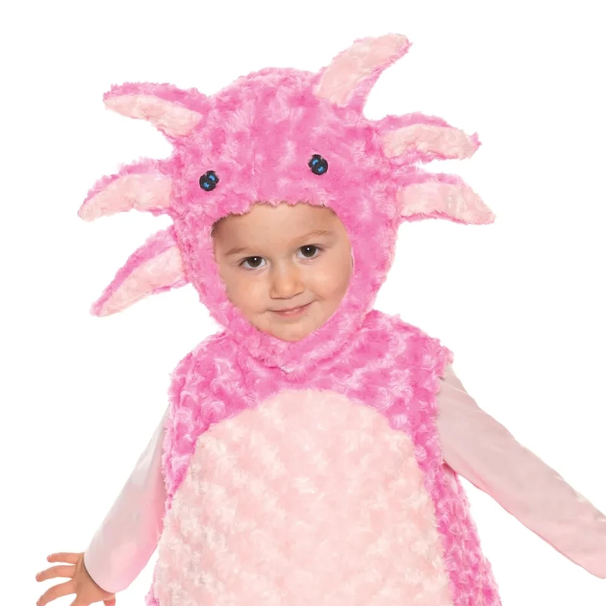 Pink Axolotl Plush Baby Costume With Hood